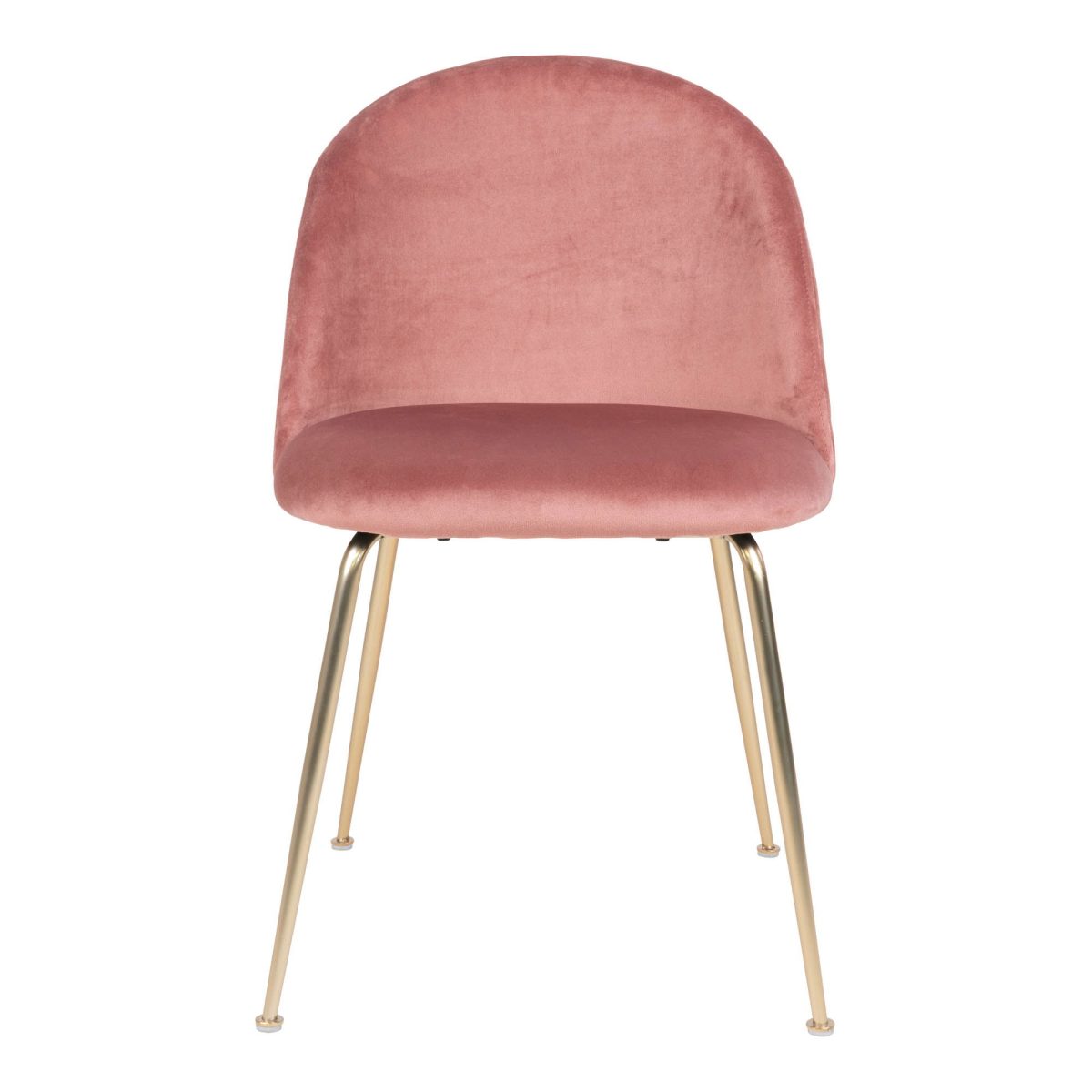 Geneve Eetkamerstoel - Stoel in roze fluweel met poten in messing look (set van 2) - Afbeelding 3