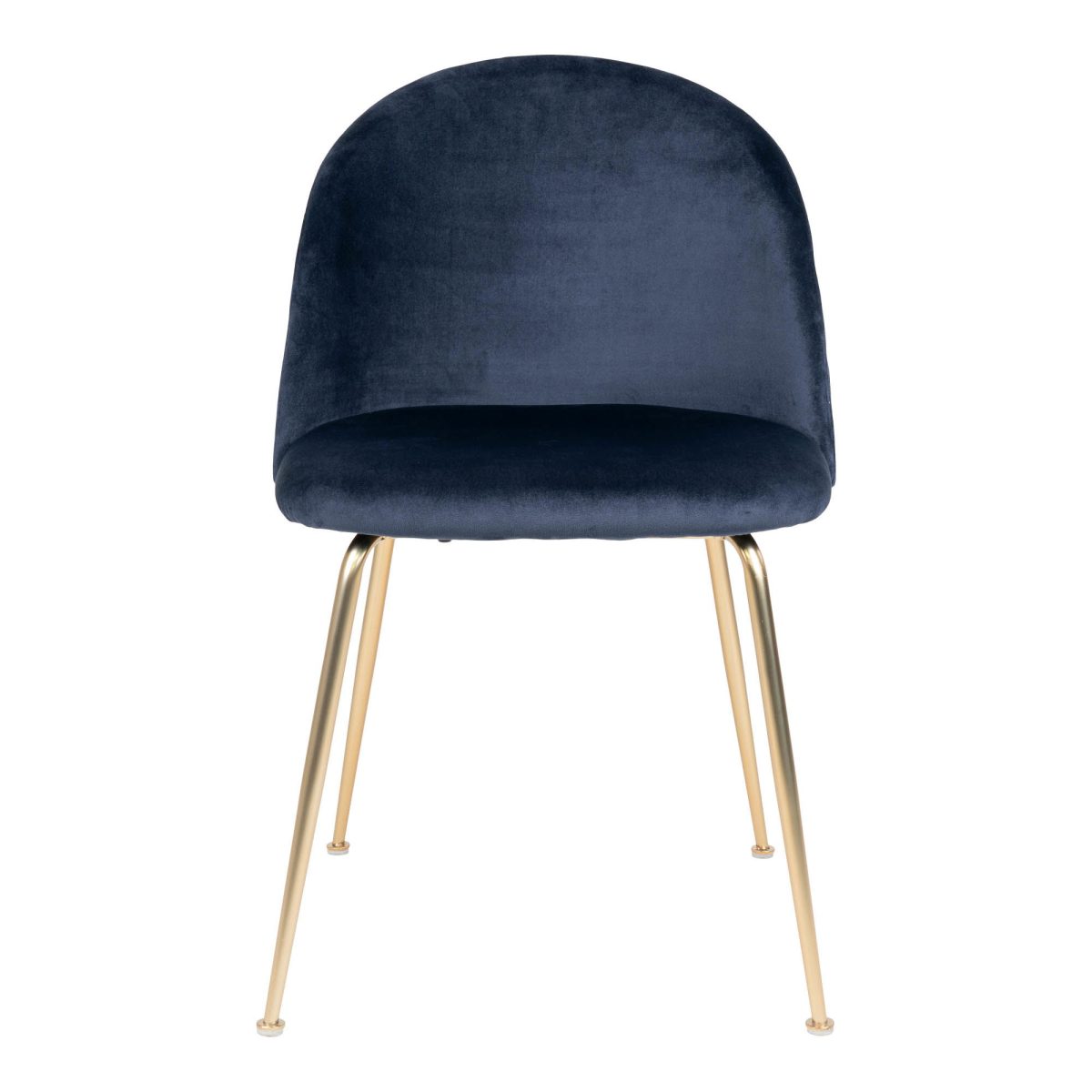 Geneve Eetkamerstoel - Stoel blauw in fluweel met poten in messing look (set van 2) - Afbeelding 3