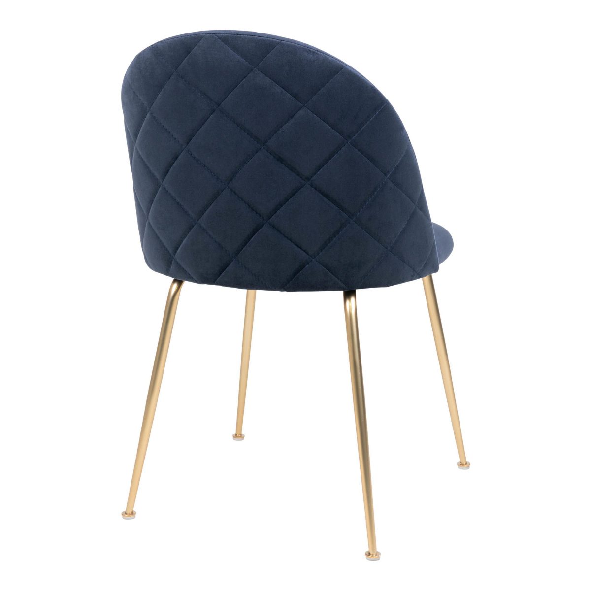 Geneve Eetkamerstoel - Stoel blauw in fluweel met poten in messing look (set van 2) - Afbeelding 5