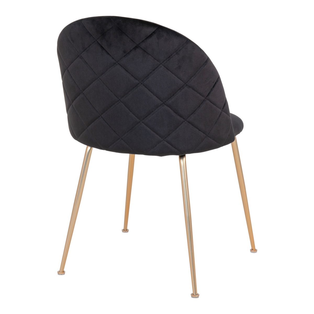 Geneve Eetkamerstoel - Stoel in zwart fluweel met poten in messing look (set van 2) - Afbeelding 4