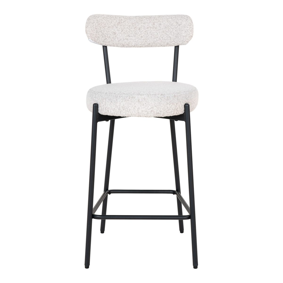 Badalona Counter Chair - Barkruk, wit bouclé met zwarte poten, HN1270 - Afbeelding 2