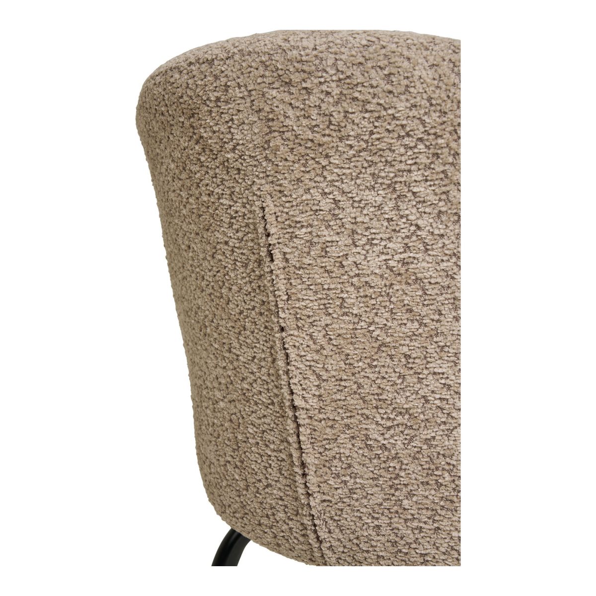 Eetkamerstoel, beige bouclé met zwarte poten, HN1266 (set van 2) - Afbeelding 5