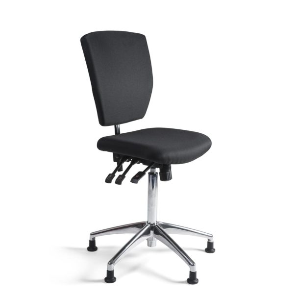 Werkstoel C Comfort Hoog - Alu onderstel - Glijdoppen - (N)EN 1335 - Baliestoel - Kassastoel