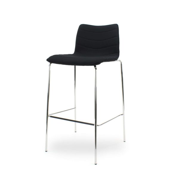 Werkwoon Verona Barkruk - Zwart Mirage - Chroom onderstel