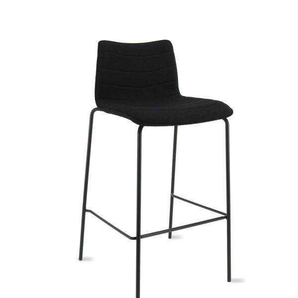 Werkwoon Verona Barkruk 75 cm - stof Mirage zwart - frame zwart