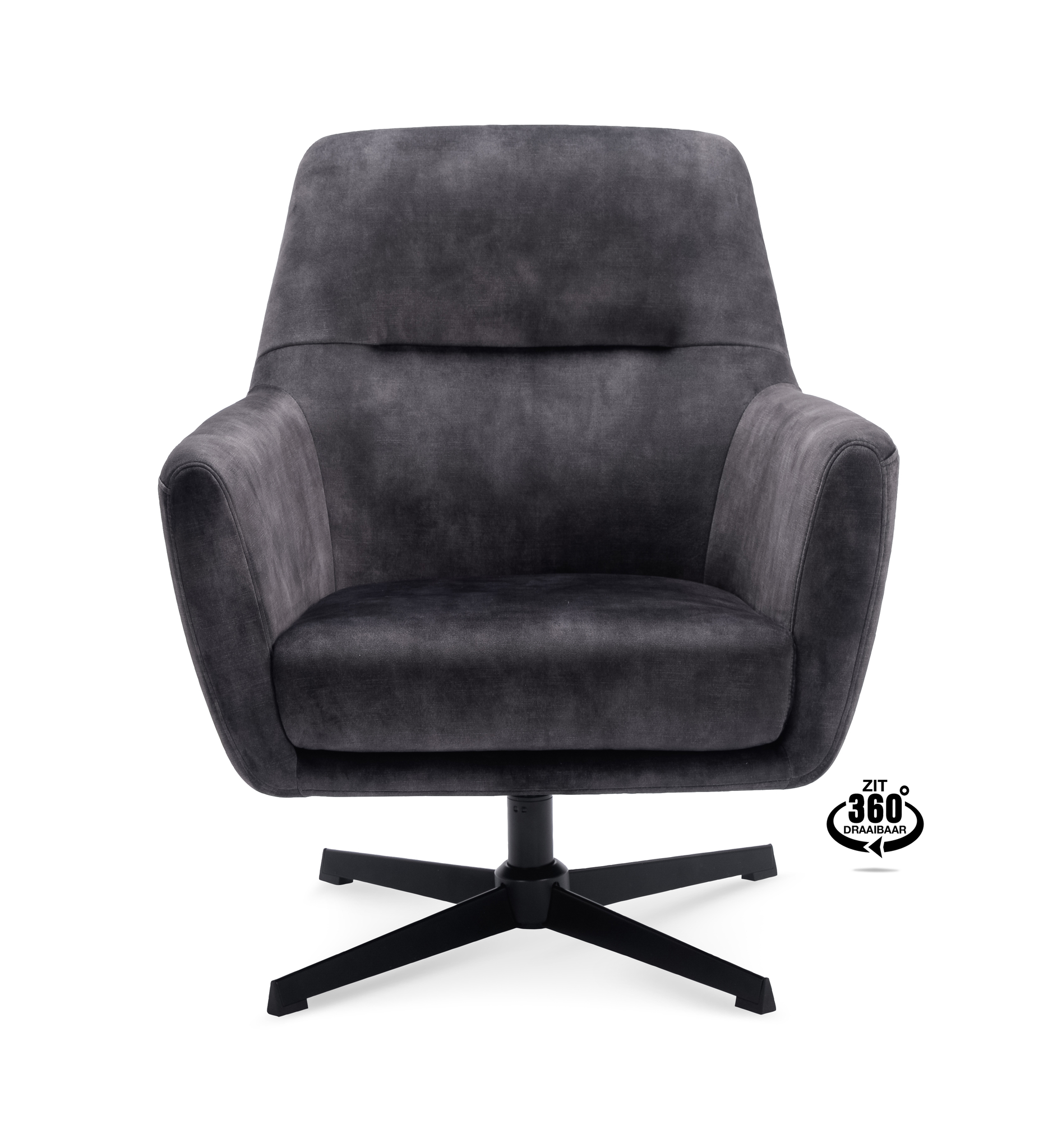 1109380-1.jpg Lounge Chair Edge Fabric Adore Anthracite 67 Swivel Base Black - Afbeelding 2