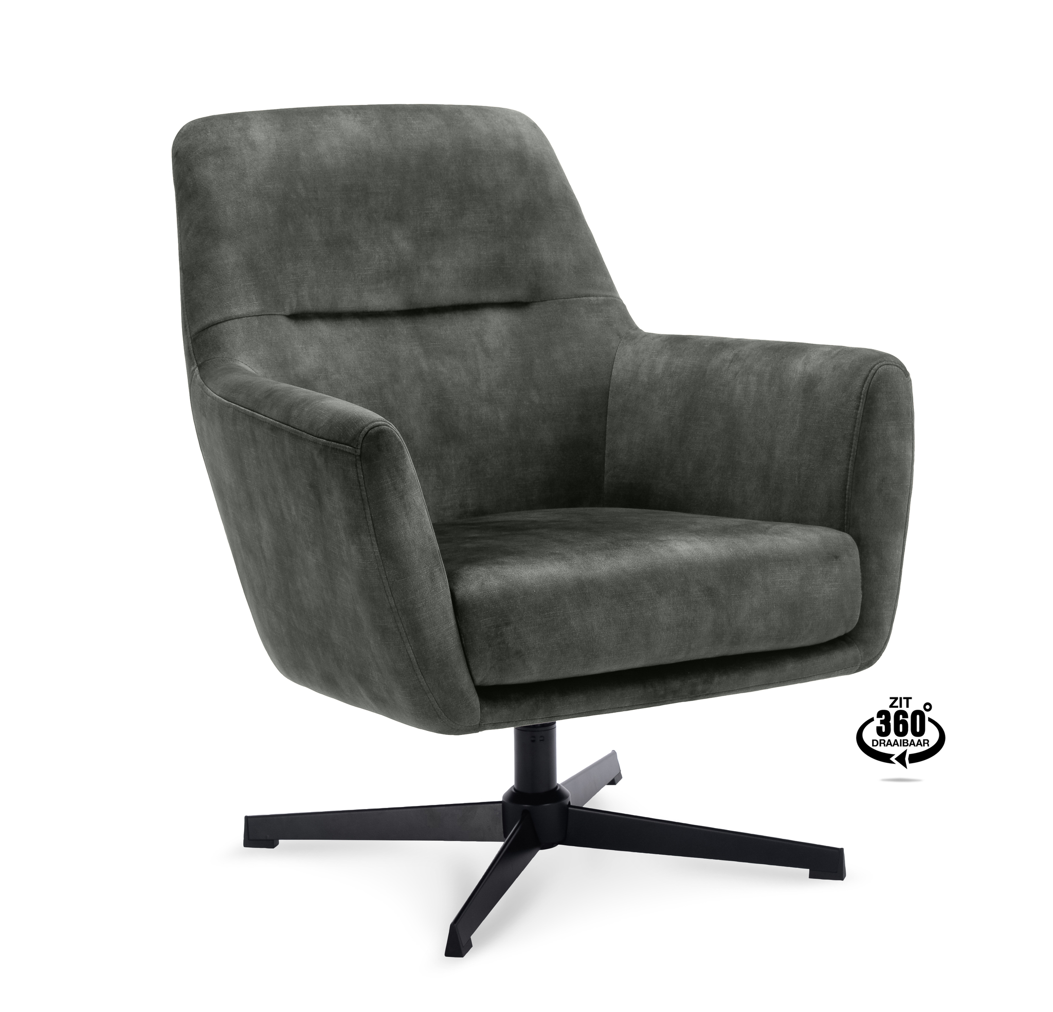 1109382-0.jpg Lounge Chair Edge Fabric Adore Hunter 156 Swivel Base Black - Afbeelding 1