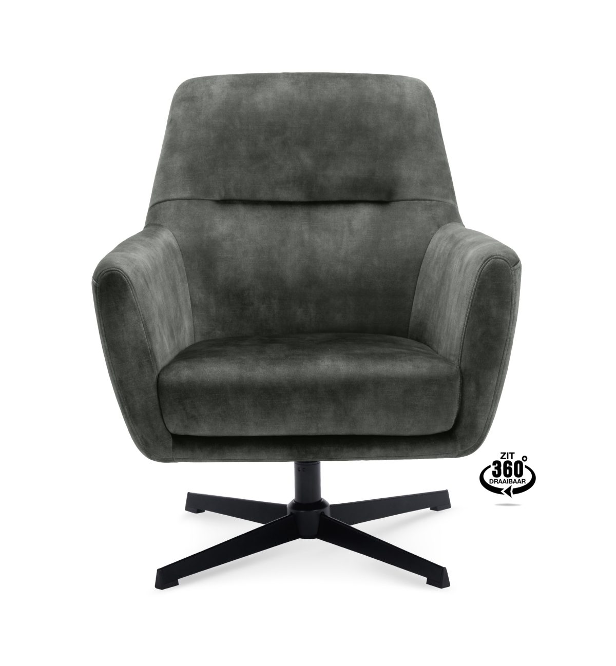 Lounge Chair Edge Fabric Adore Hunter 156 Swivel Base Black - Afbeelding 2