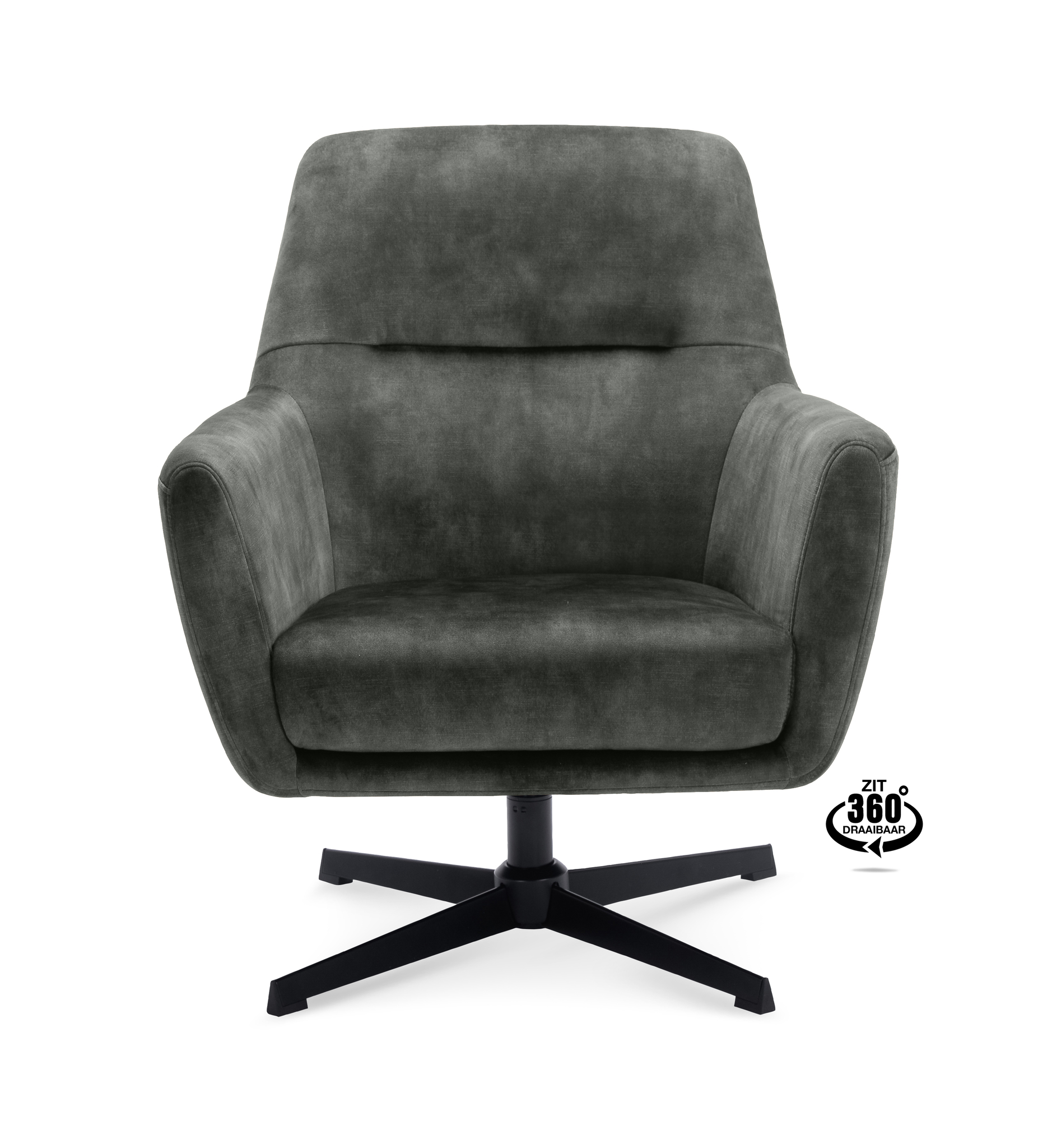 1109382-1.jpg Lounge Chair Edge Fabric Adore Hunter 156 Swivel Base Black - Afbeelding 2
