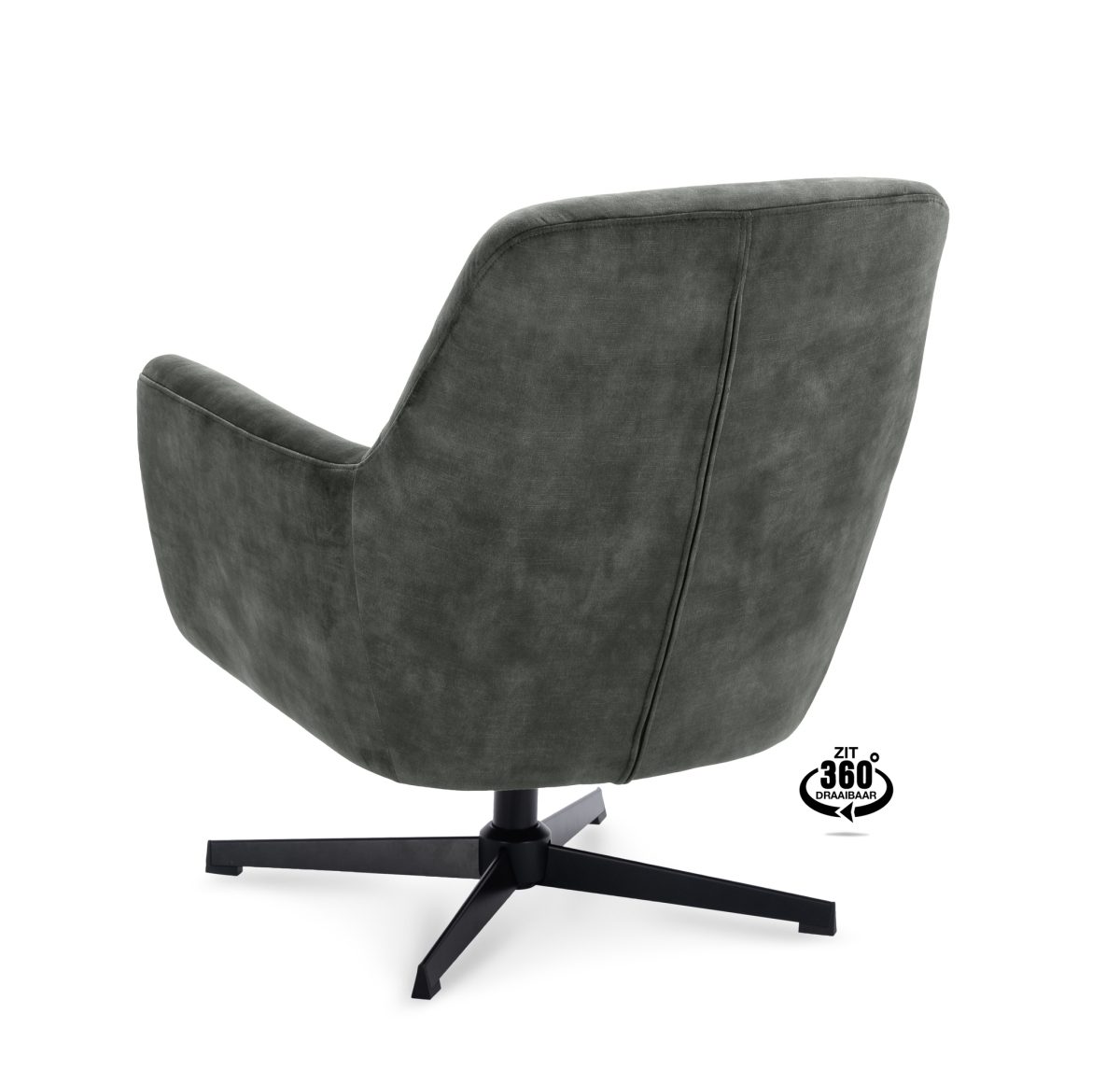 Lounge Chair Edge Fabric Adore Hunter 156 Swivel Base Black - Afbeelding 4