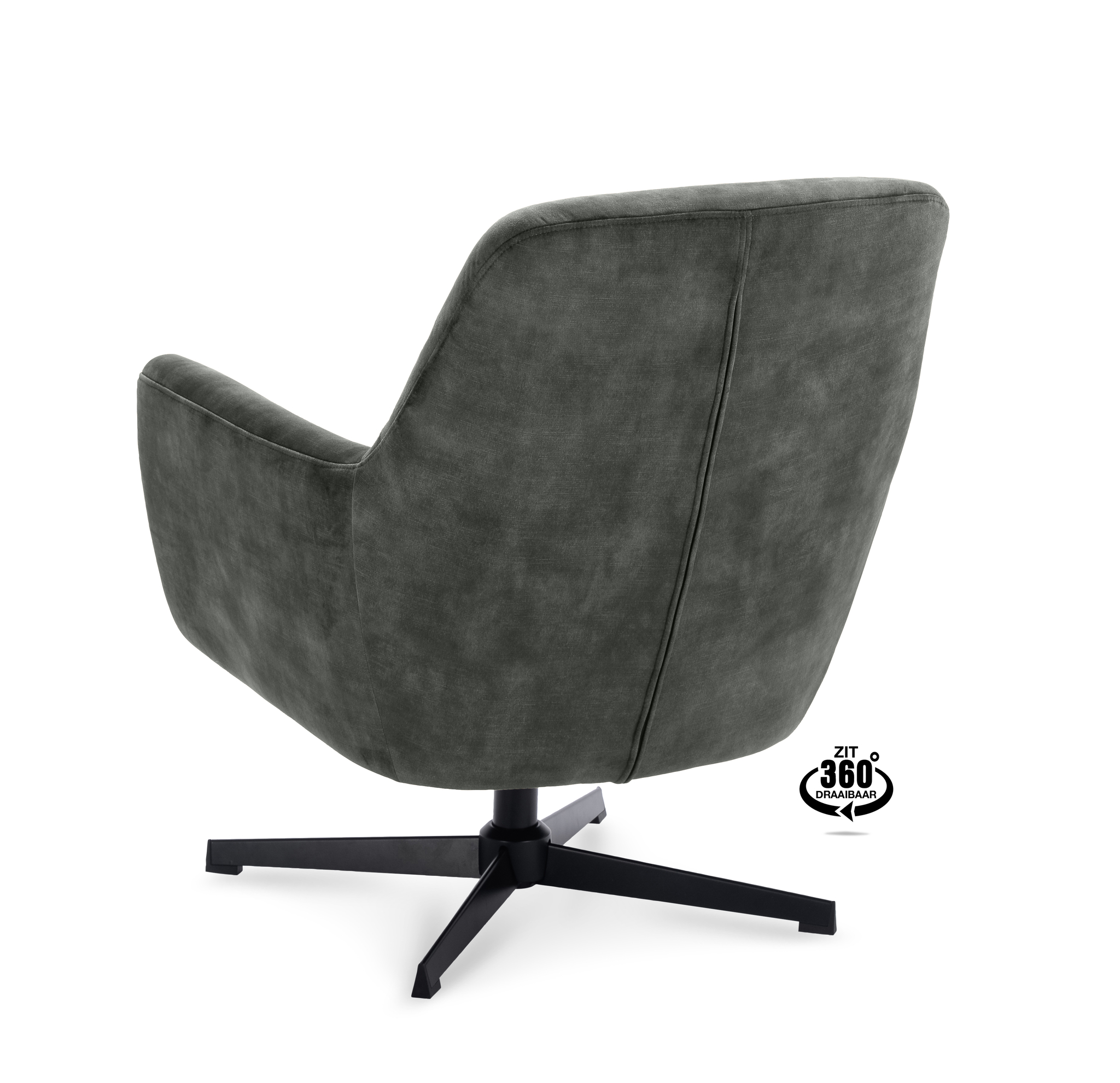1109382-3.jpg Lounge Chair Edge Fabric Adore Hunter 156 Swivel Base Black - Afbeelding 4