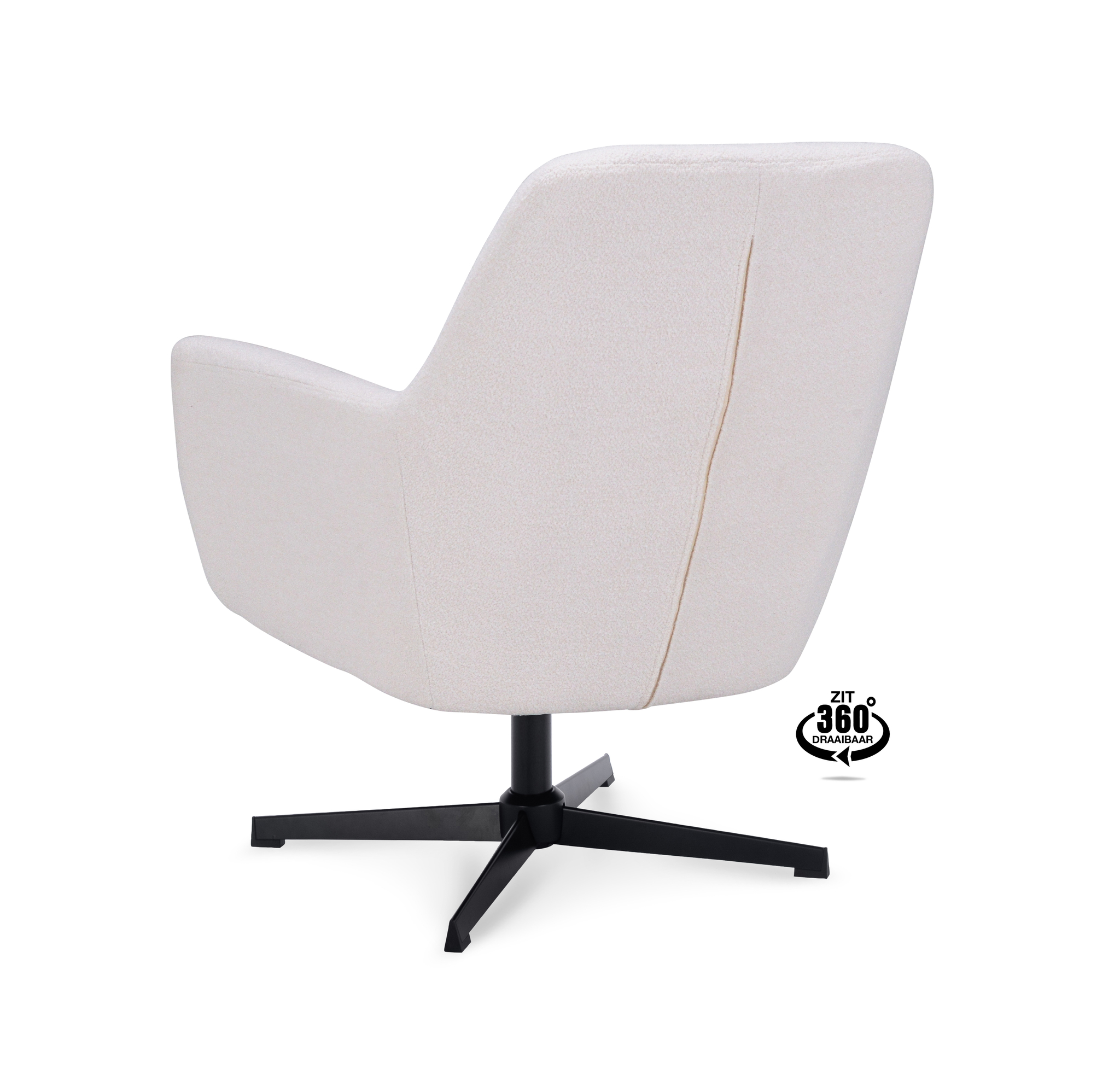 1110501-3.jpg Lounge Chair Edge Fabric Alpine Ivory 101 Swivel Base Black - Afbeelding 4