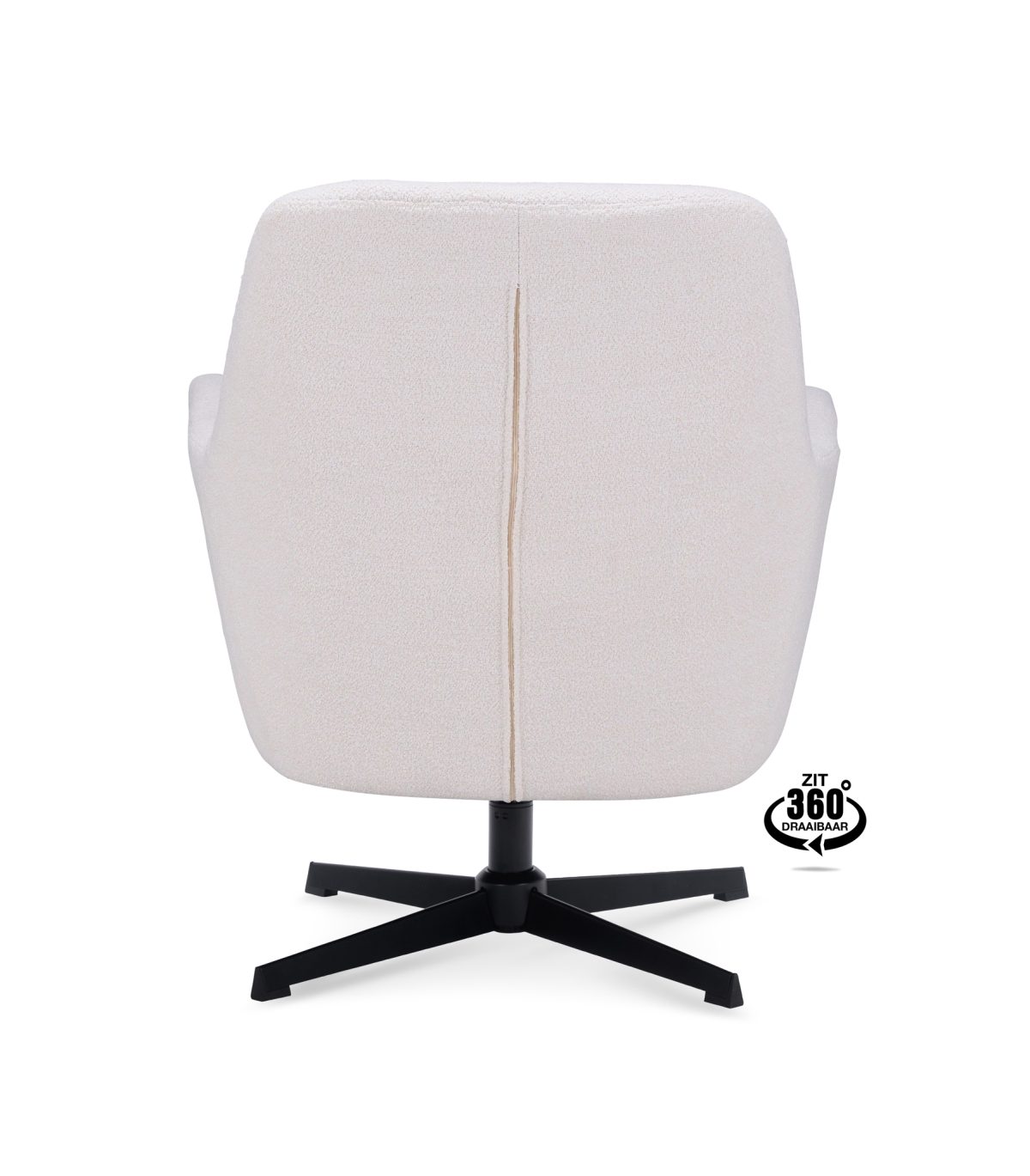 Lounge Chair Edge Fabric Alpine Ivory 101 Swivel Base Black - Afbeelding 5