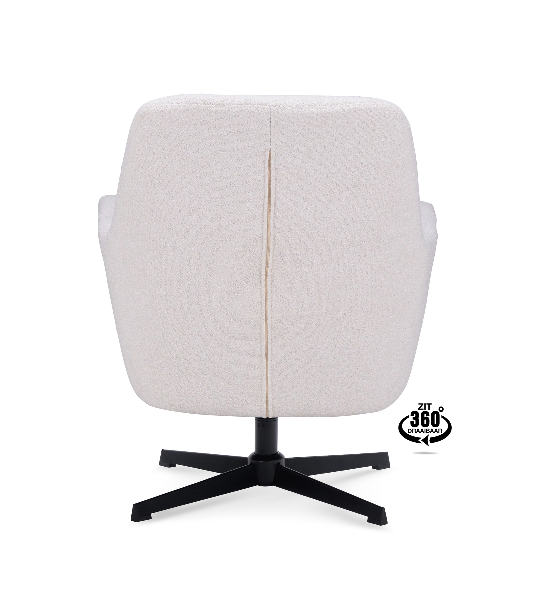 1110501-4.jpg Lounge Chair Edge Fabric Alpine Ivory 101 Swivel Base Black - Afbeelding 5