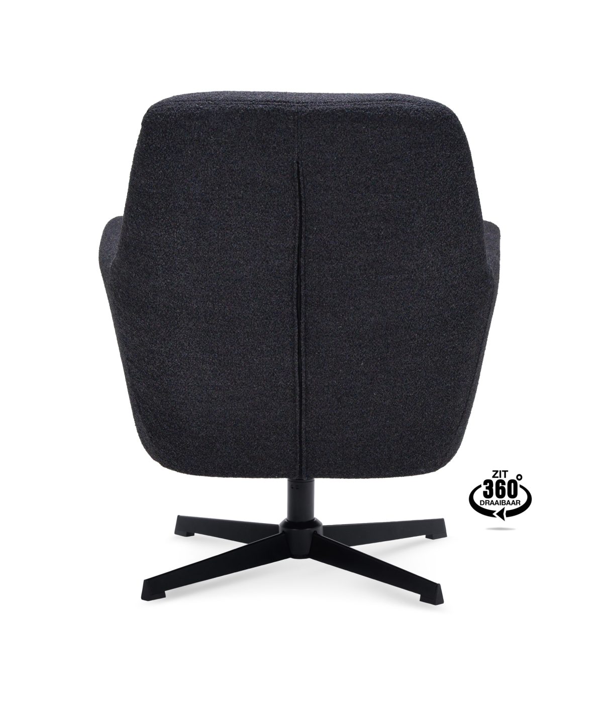 Lounge Chair Edge Fabric Alpine Onyx 169 Swivel Base Black - Afbeelding 5