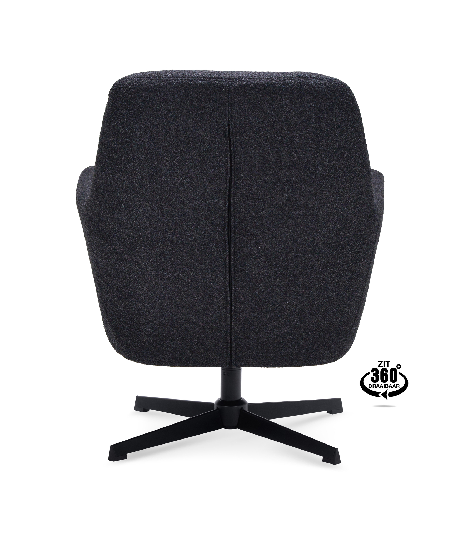 1110502-4.jpg Lounge Chair Edge Fabric Alpine Onyx 169 Swivel Base Black - Afbeelding 5
