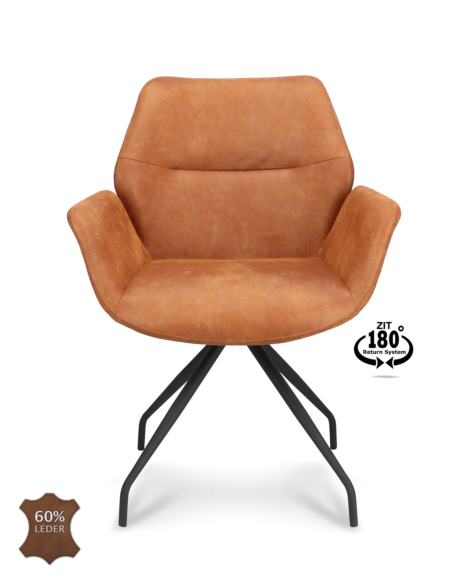 1282103-1.jpg Armstoel Valley Microleder Bull Camel 09 Spider Leg Black 180° Return-systeem - Afbeelding 2