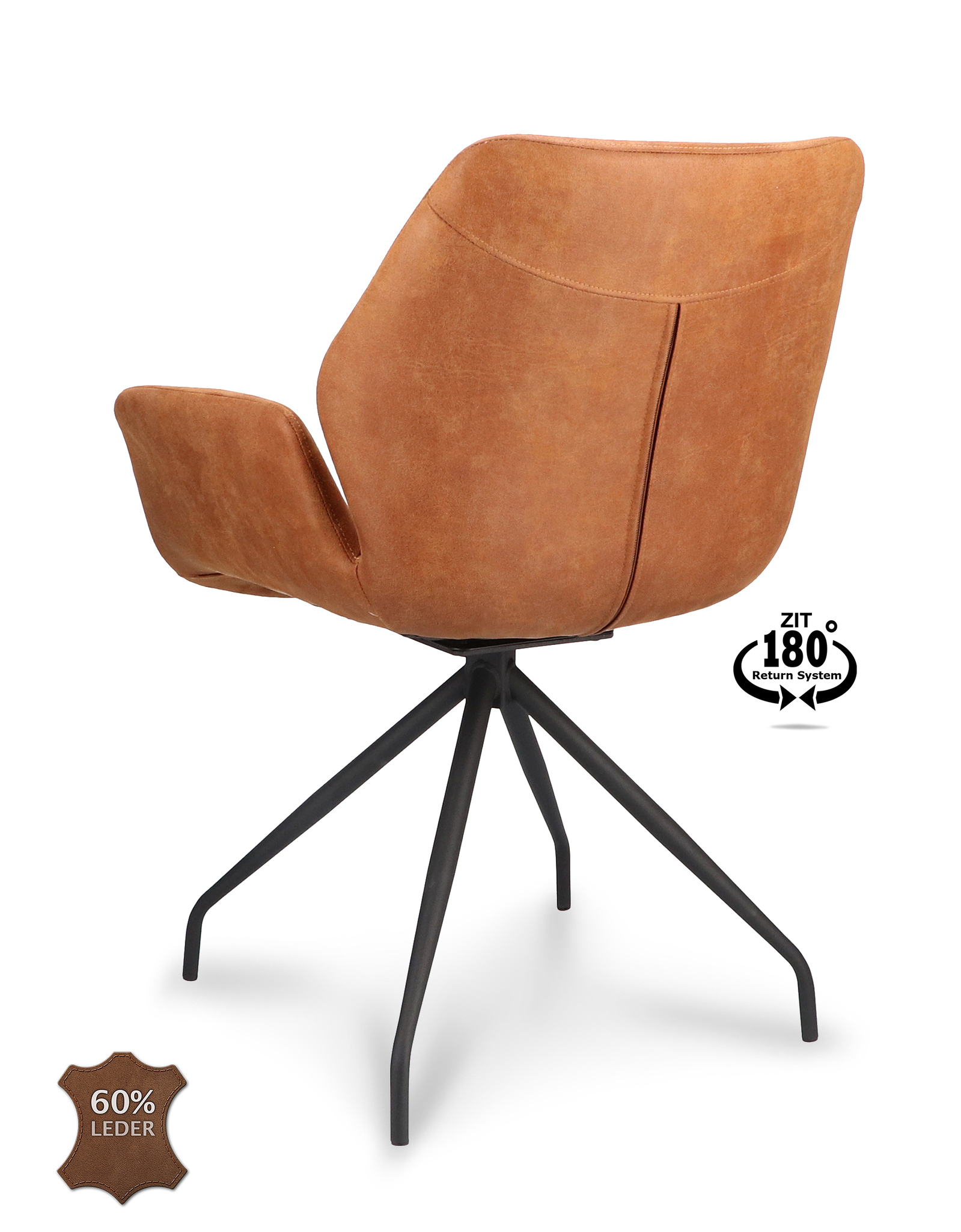 1282103-3.jpg Armstoel Valley Microleder Bull Camel 09 Spider Leg Black 180° Return-systeem - Afbeelding 4