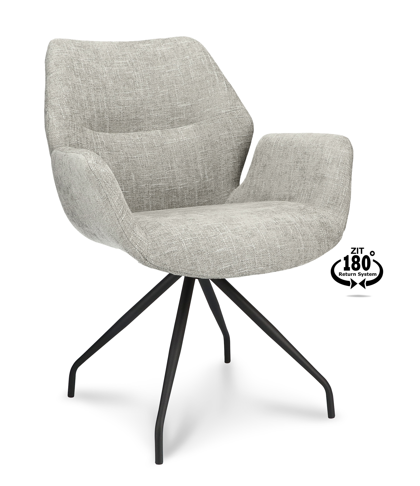 1292246-0.jpg Armstoel Valley Stof Miami Taupe 12 Spider Leg Black 180° Return-systeem - Afbeelding 1