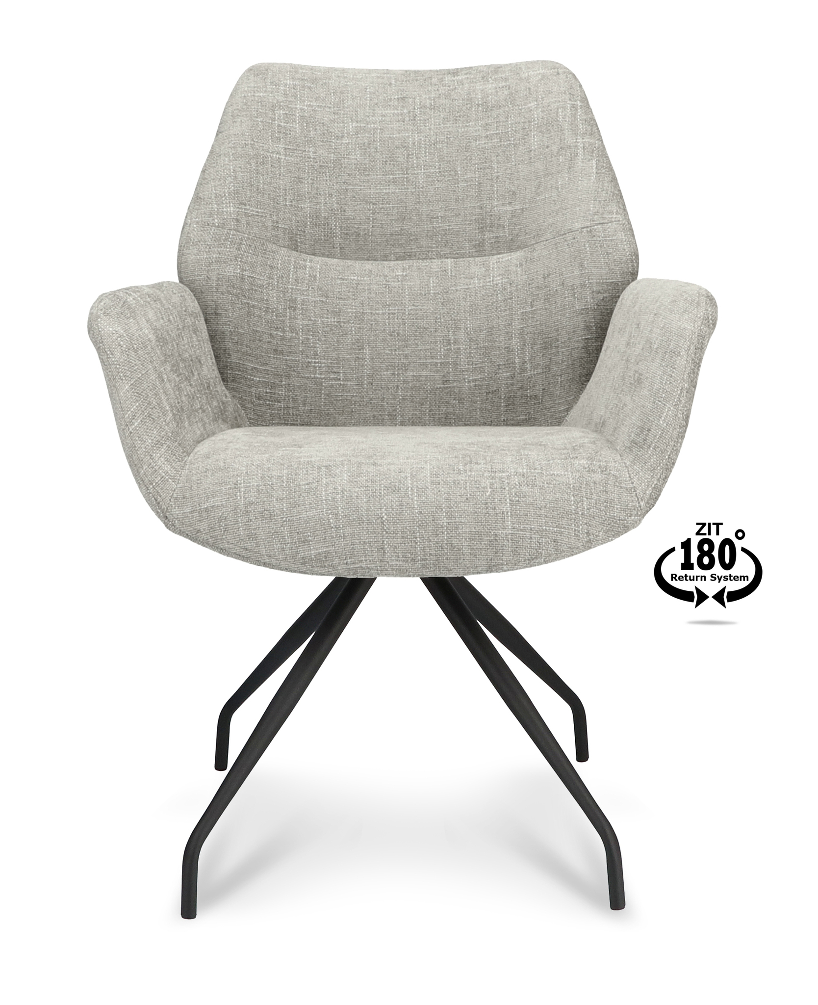 1292246-1.jpg Armstoel Valley Stof Miami Taupe 12 Spider Leg Black 180° Return-systeem - Afbeelding 2