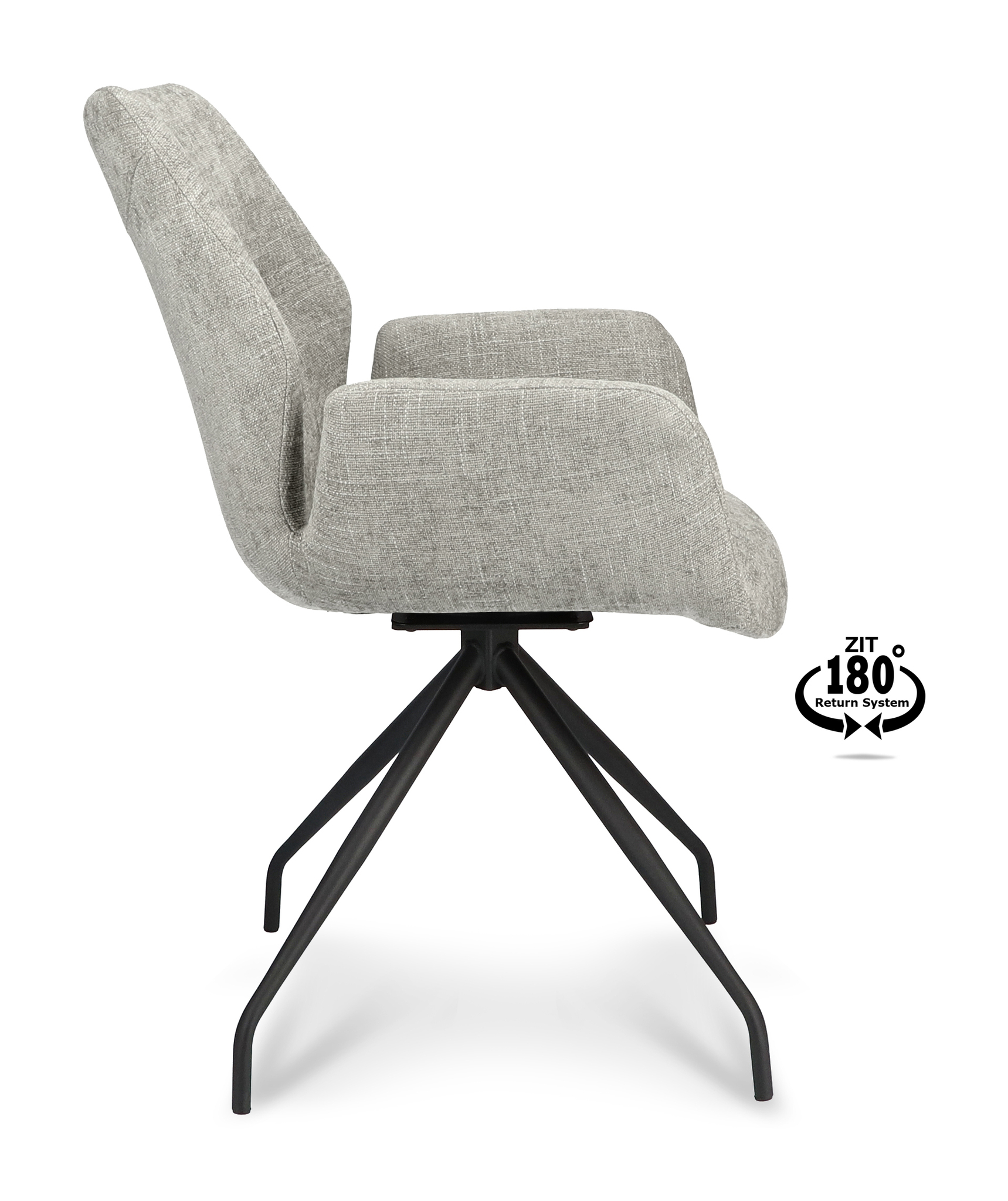 1292246-2.jpg Armstoel Valley Stof Miami Taupe 12 Spider Leg Black 180° Return-systeem - Afbeelding 3