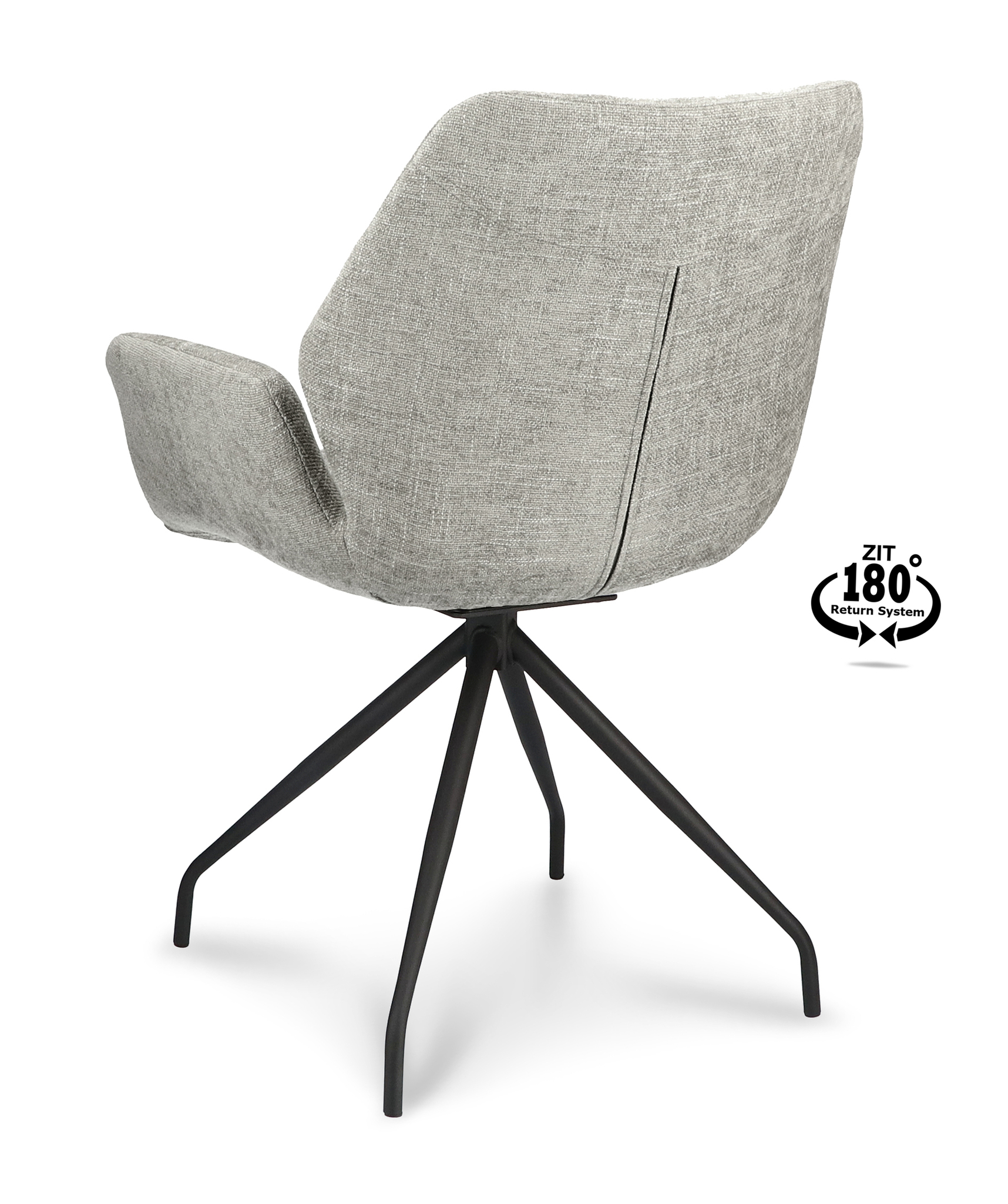 1292246-3.jpg Armstoel Valley Stof Miami Taupe 12 Spider Leg Black 180° Return-systeem - Afbeelding 4