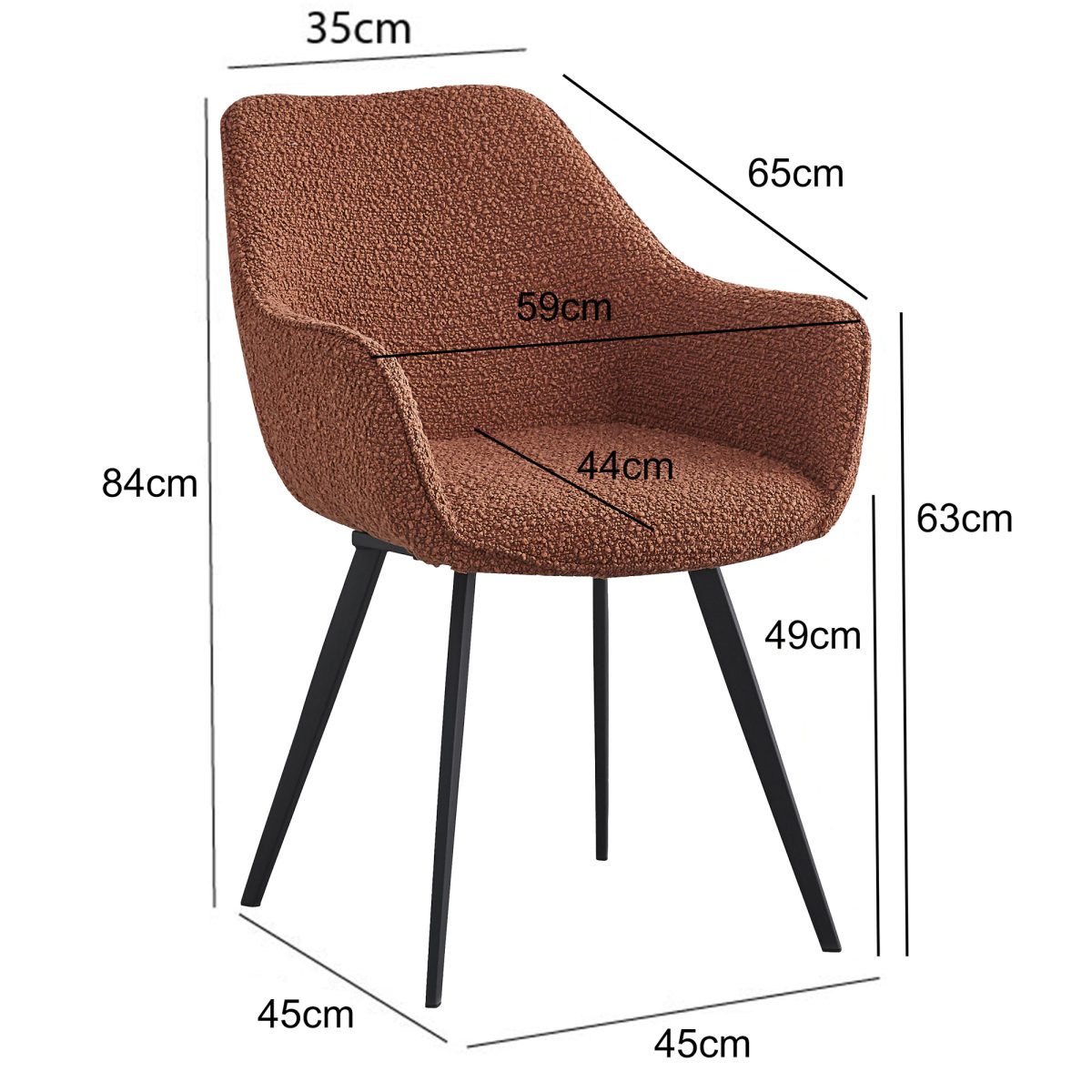 Luca Boucle Leaf Brown (set van 2) - Afbeelding 5