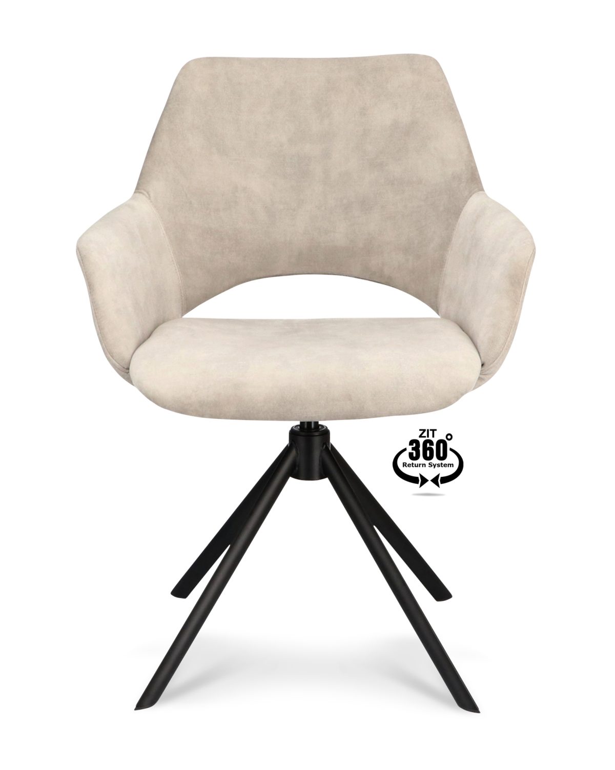 Armstoel Ahsoka Stof Adore Oyster 175 Poot Zwart 360° Retoursysteem - Afbeelding 2