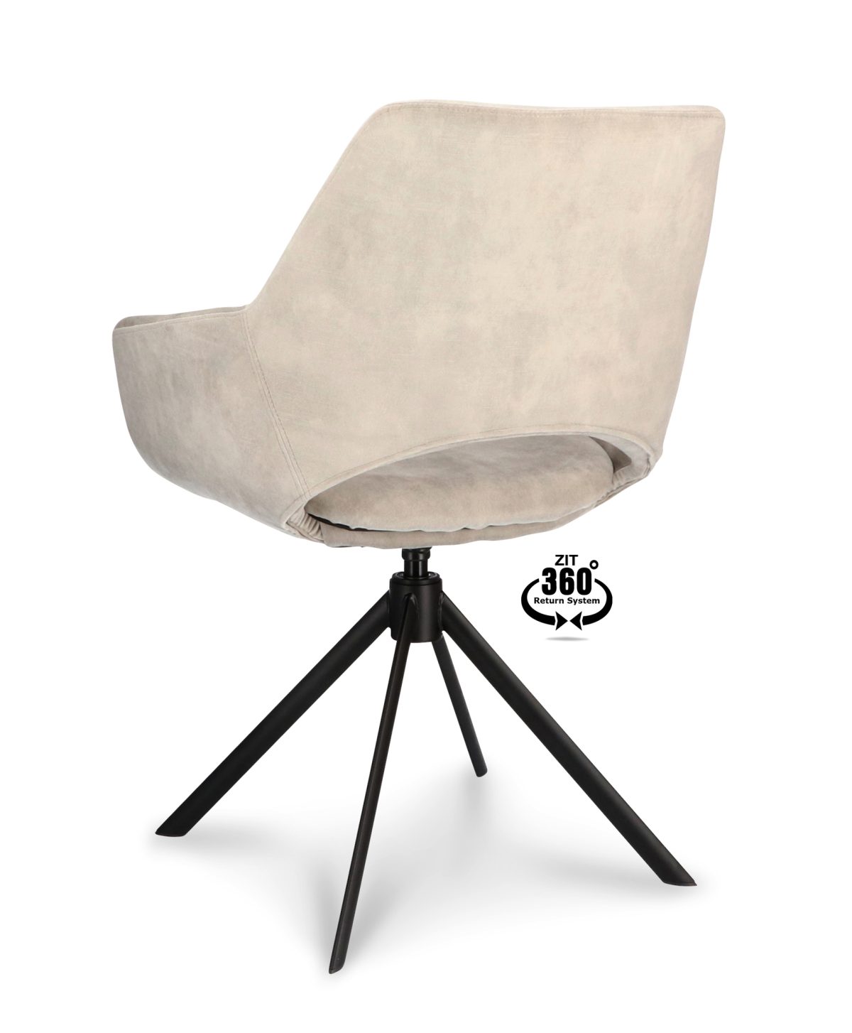 Armstoel Ahsoka Stof Adore Oyster 175 Poot Zwart 360° Retoursysteem - Afbeelding 4