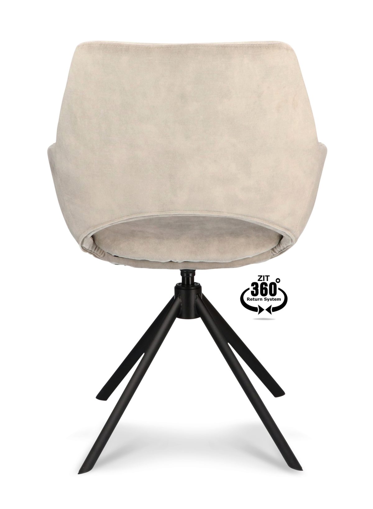 Armstoel Ahsoka Stof Adore Oyster 175 Poot Zwart 360° Retoursysteem - Afbeelding 5