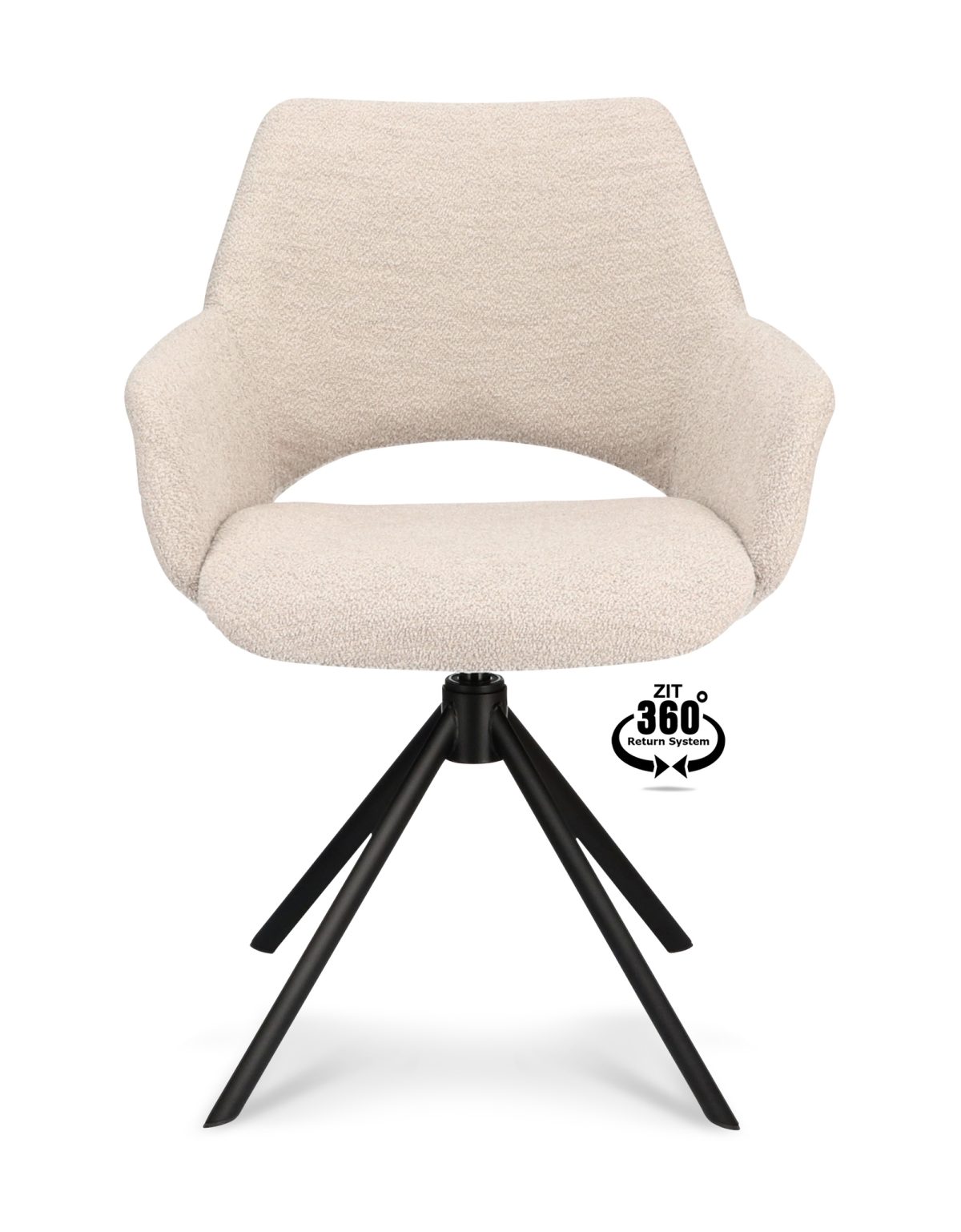 Armstoel Ahsoka Stof Alpine Natural 01 Poot Zwart 360° Retoursysteem - Afbeelding 2