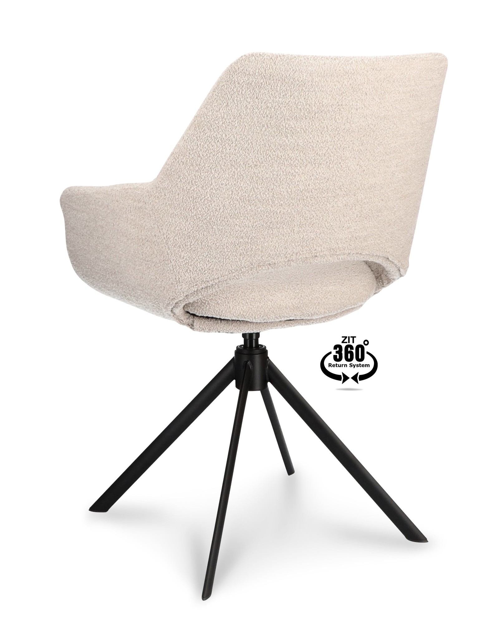 1400528-3.jpg Armstoel Ahsoka Stof Alpine Natural 01 Poot Zwart 360° Retoursysteem - Afbeelding 4