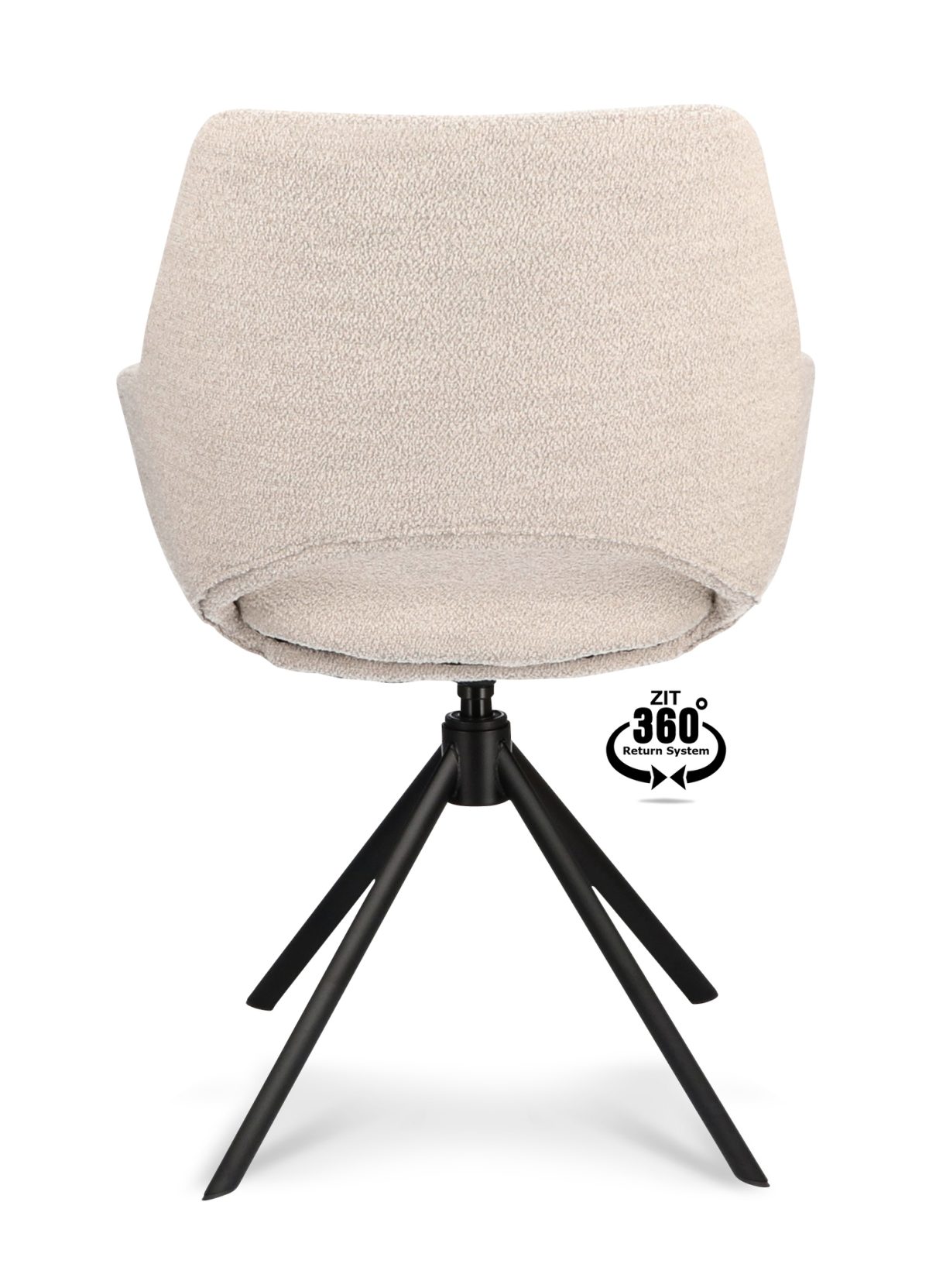 Armstoel Ahsoka Stof Alpine Natural 01 Poot Zwart 360° Retoursysteem - Afbeelding 5