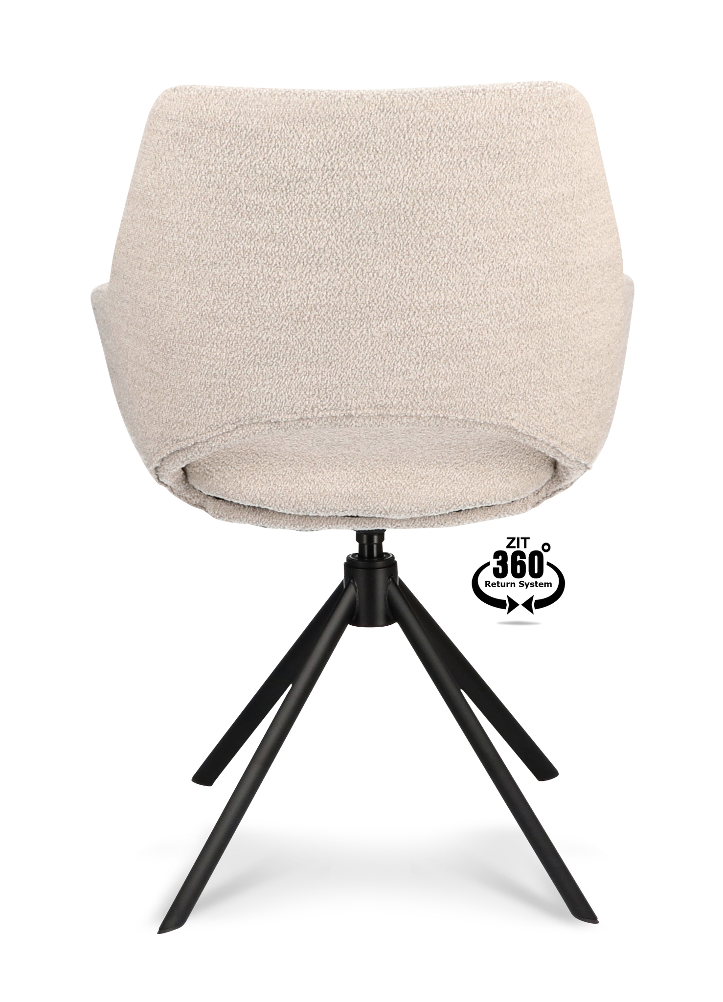 1400528-4.jpg Armstoel Ahsoka Stof Alpine Natural 01 Poot Zwart 360° Retoursysteem - Afbeelding 5