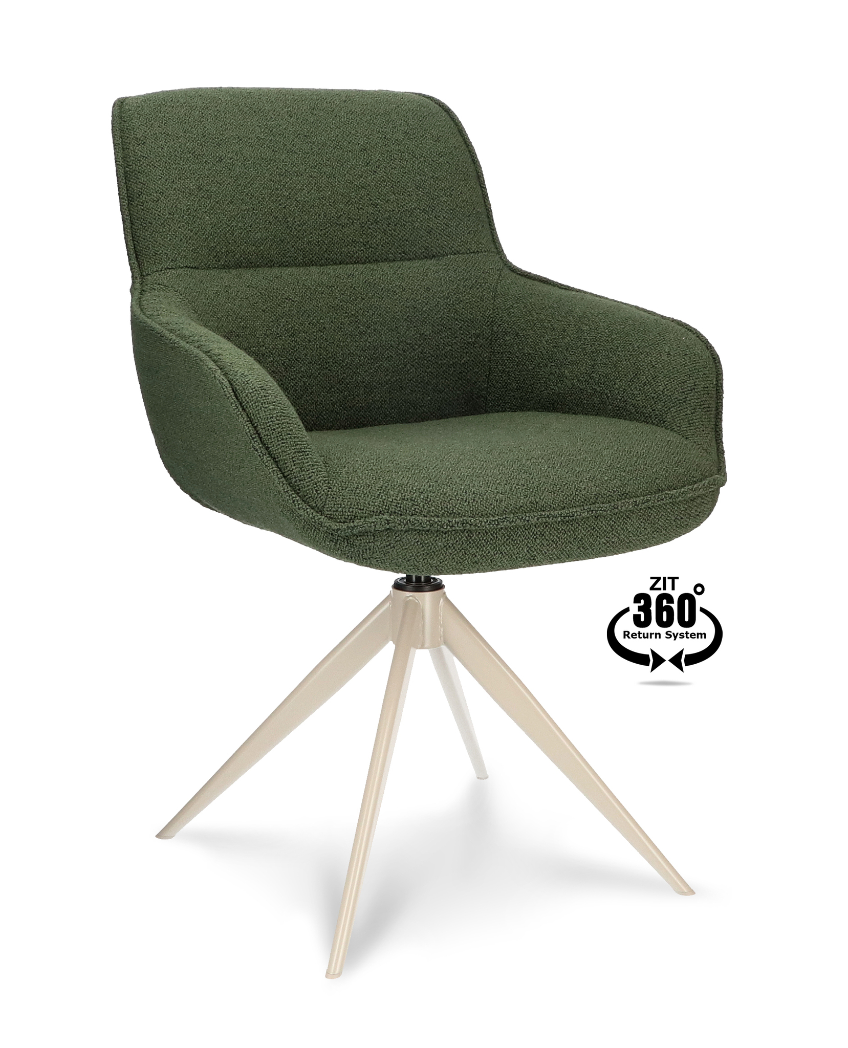 1400531-0.jpg Armstoel Lano Stof Mose Green 200 Leg Smoked Cream 360° Return-systeem - Afbeelding 1