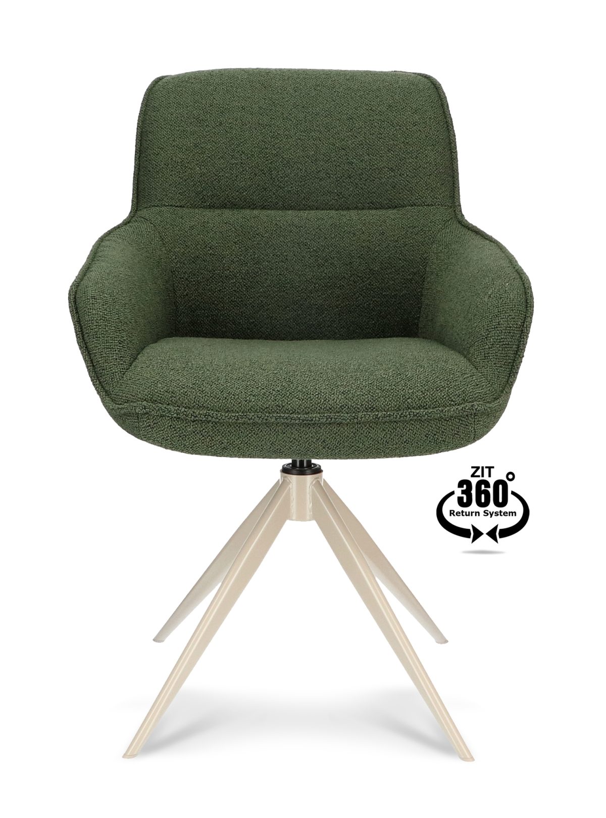 Armstoel Lano Stof Mose Green 200 Leg Smoked Cream 360° Return-systeem - Afbeelding 2