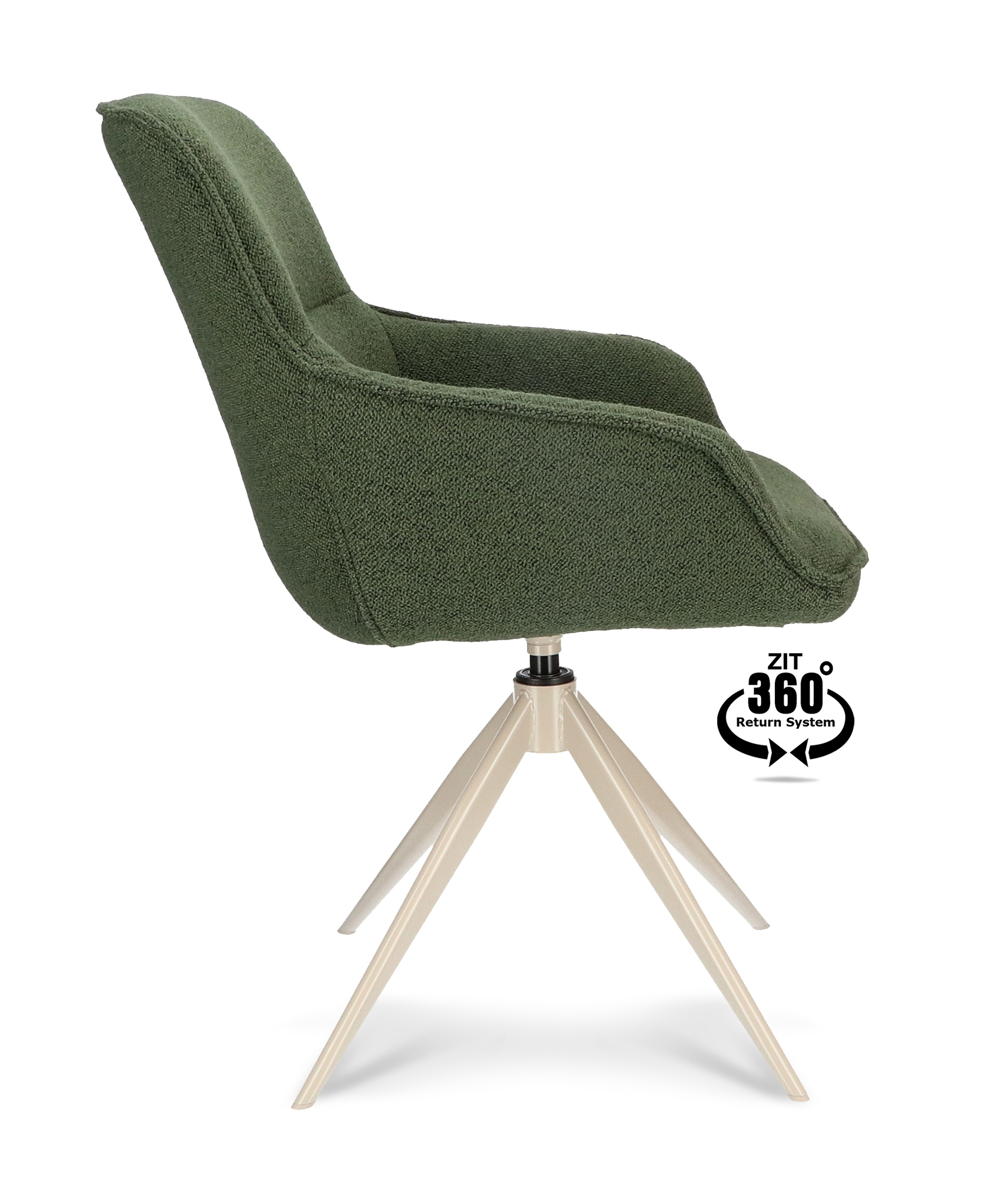 1400531-2.jpg Armstoel Lano Stof Mose Green 200 Leg Smoked Cream 360° Return-systeem - Afbeelding 3