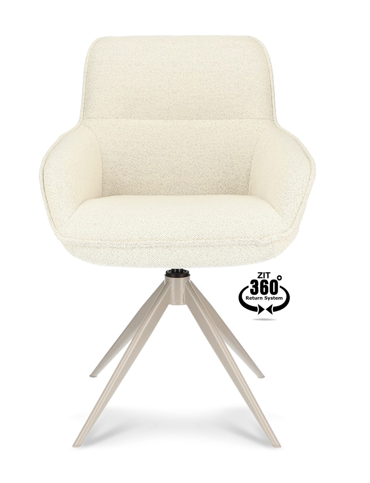 Armstoel Lano Stof Mose Natural 90 Leg Smoked Cream 360° Return-systeem - Afbeelding 2