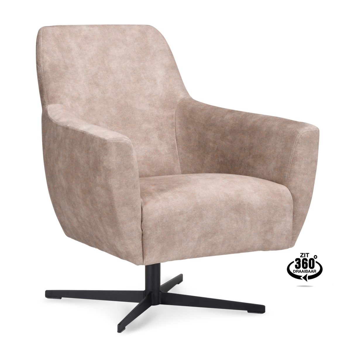 Lounge Chair Harbour Fabric Adore Sand 03 Leg Black 360° Swivel - Afbeelding 1
