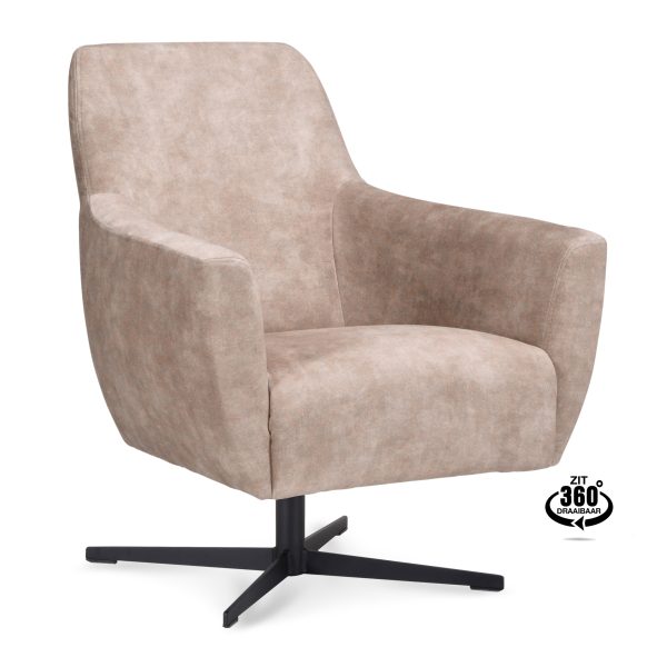 Lounge Chair Harbour Fabric Adore Sand 03 Leg Black 360° Swivel