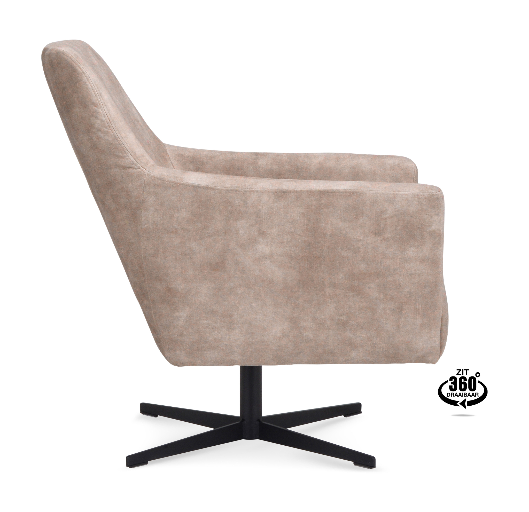 1401941-2.jpg Lounge Chair Harbour Fabric Adore Sand 03 Leg Black 360° Swivel - Afbeelding 3
