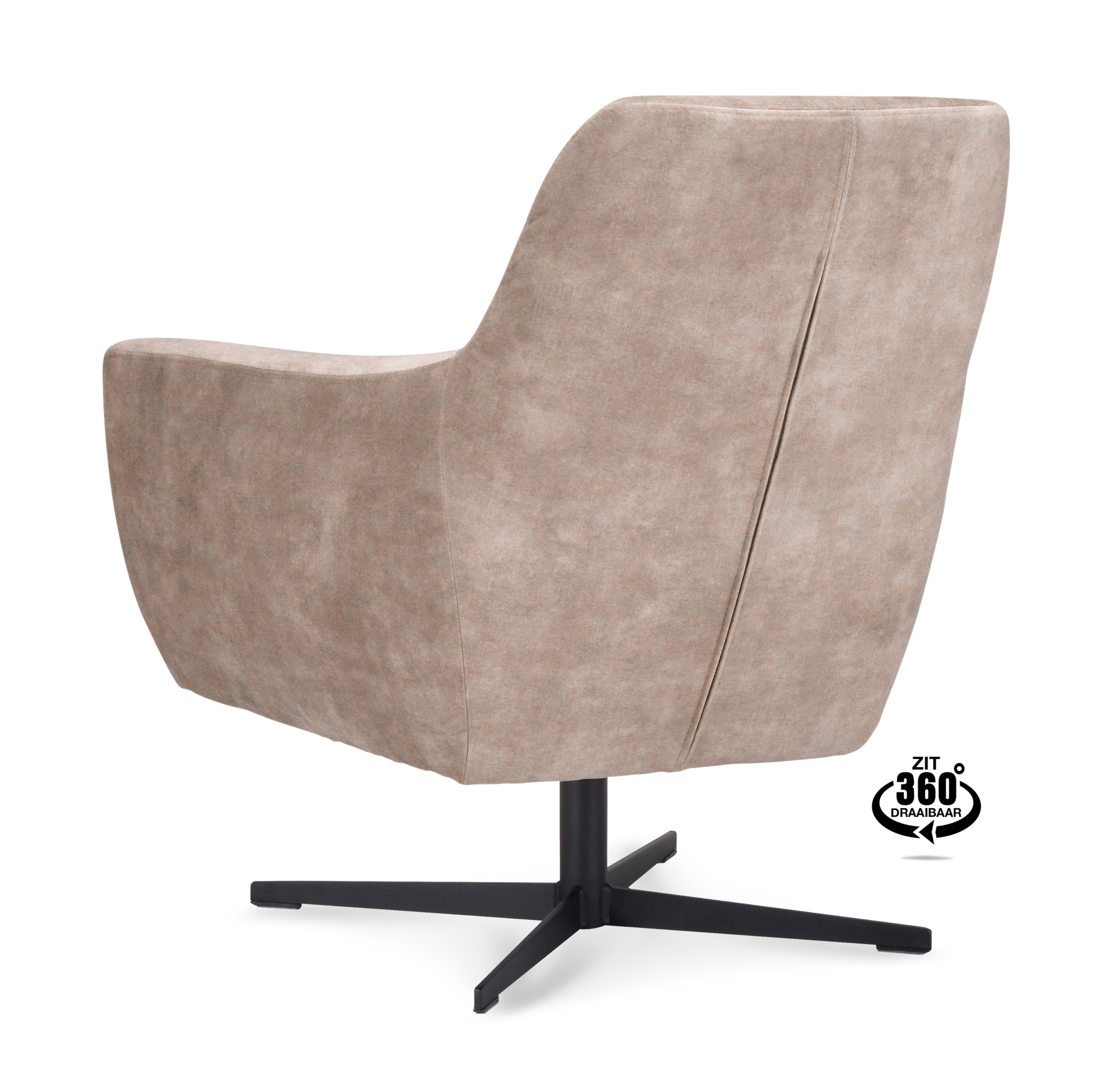 1401941-3.jpg Lounge Chair Harbour Fabric Adore Sand 03 Leg Black 360° Swivel - Afbeelding 4