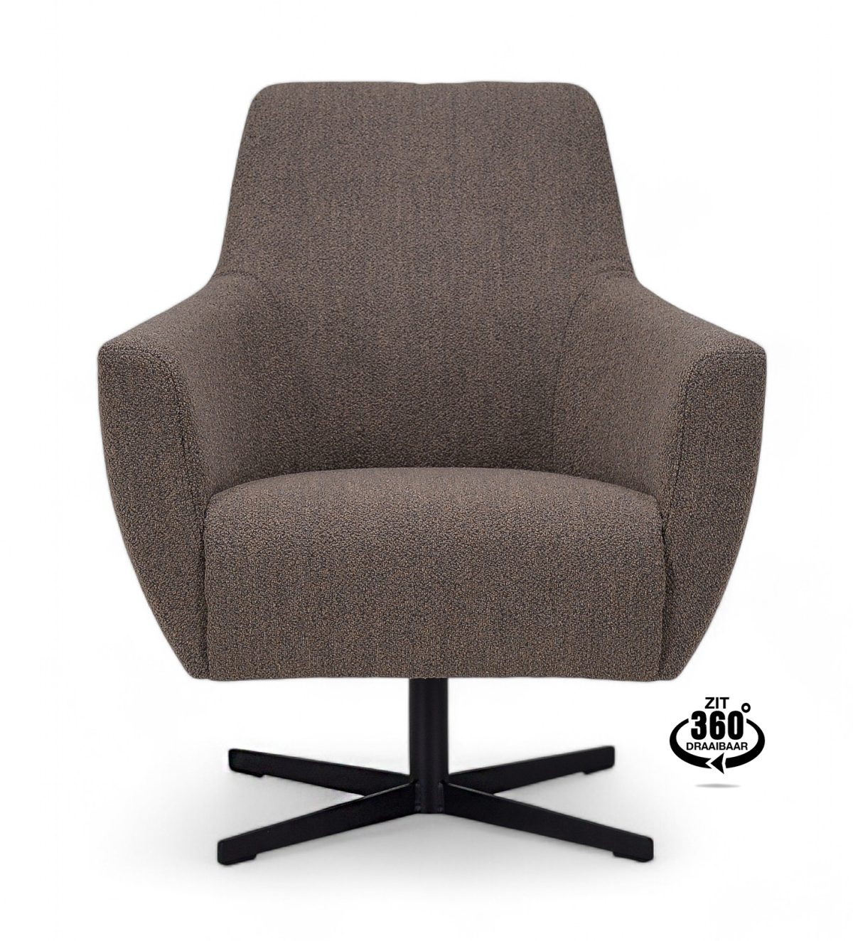 Lounge Chair Harbour Fabric Alpine Brown 15 Leg Black 360° Swivel - Afbeelding 2
