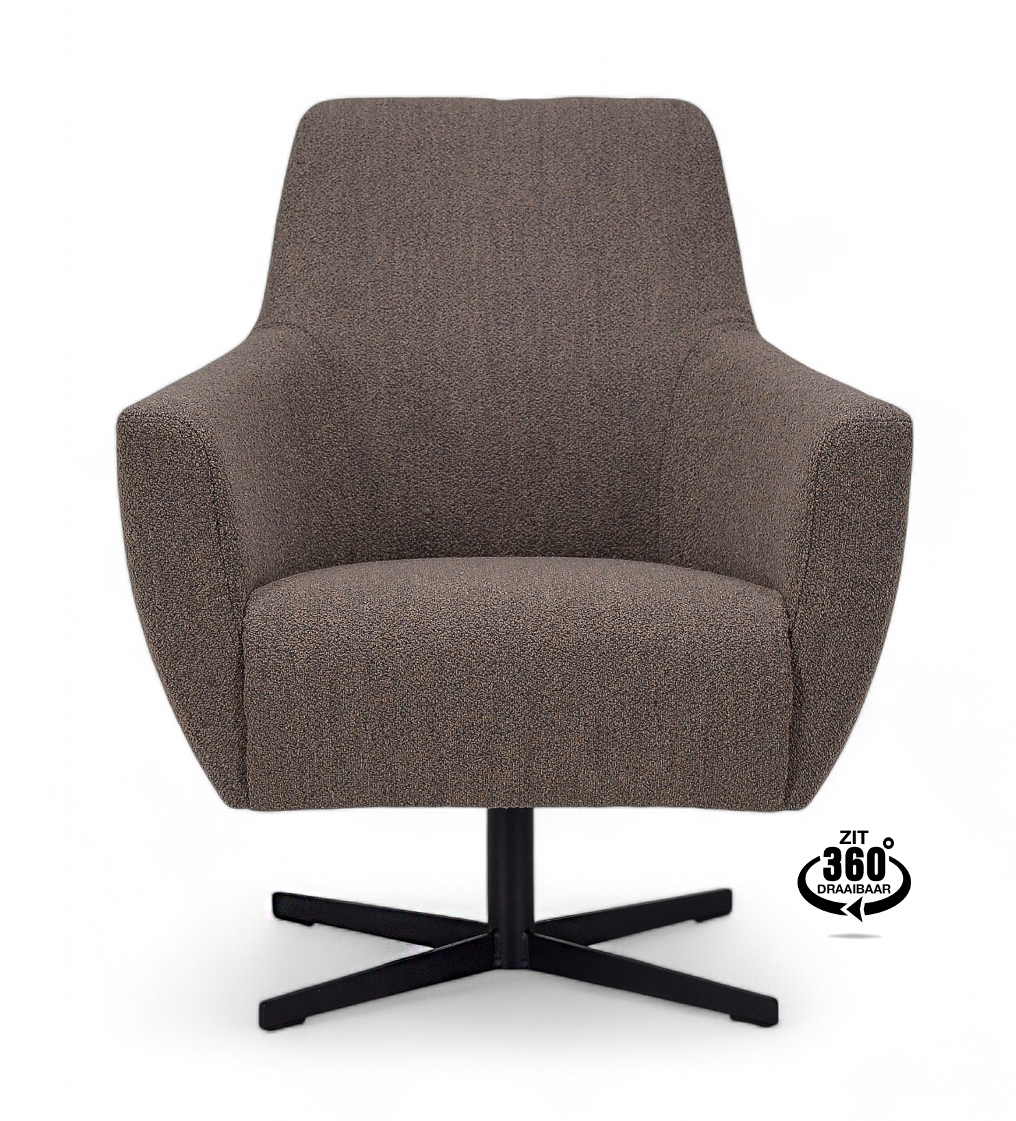 1401942-1.jpg Lounge Chair Harbour Fabric Alpine Brown 15 Leg Black 360° Swivel - Afbeelding 2