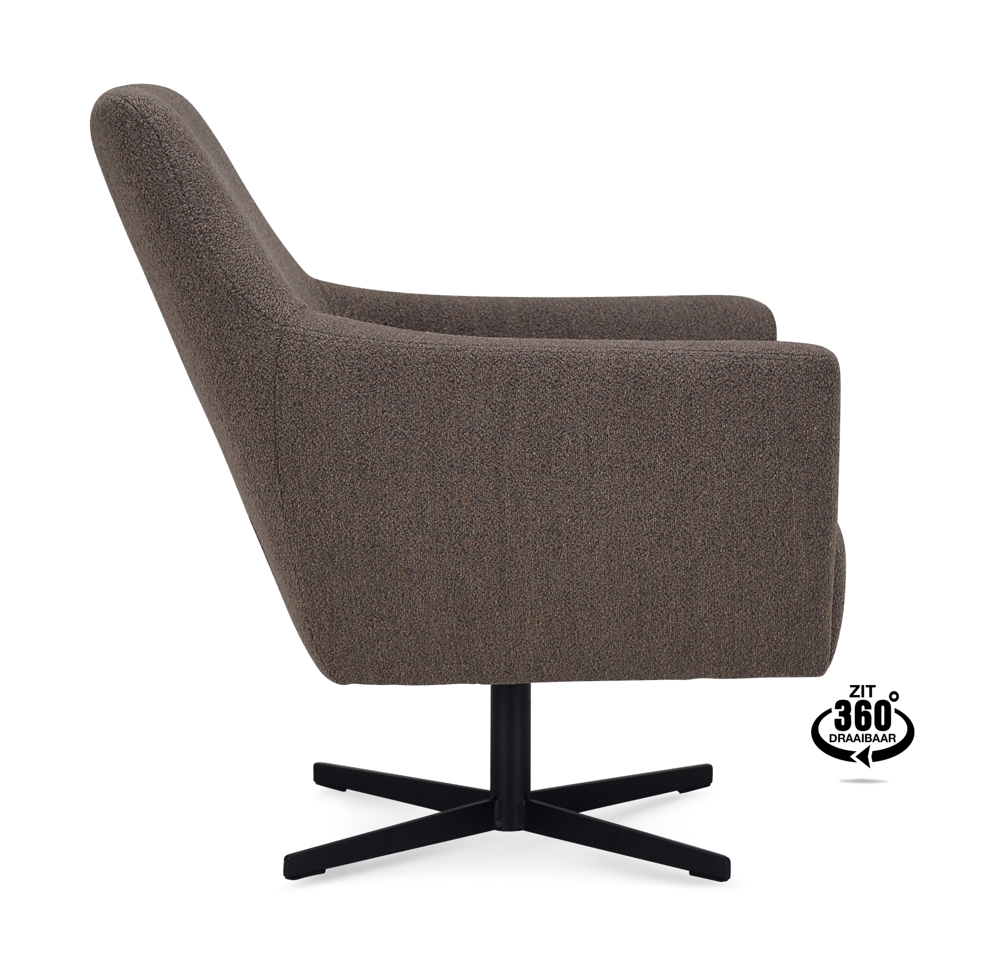 1401942-2.jpg Lounge Chair Harbour Fabric Alpine Brown 15 Leg Black 360° Swivel - Afbeelding 3
