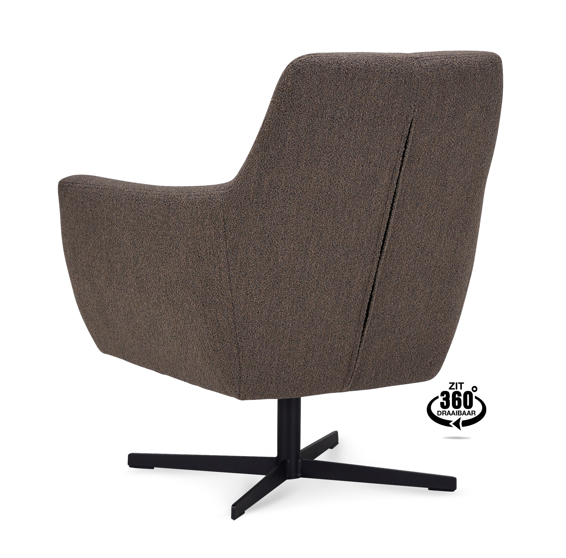 1401942-3.jpg Lounge Chair Harbour Fabric Alpine Brown 15 Leg Black 360° Swivel - Afbeelding 4