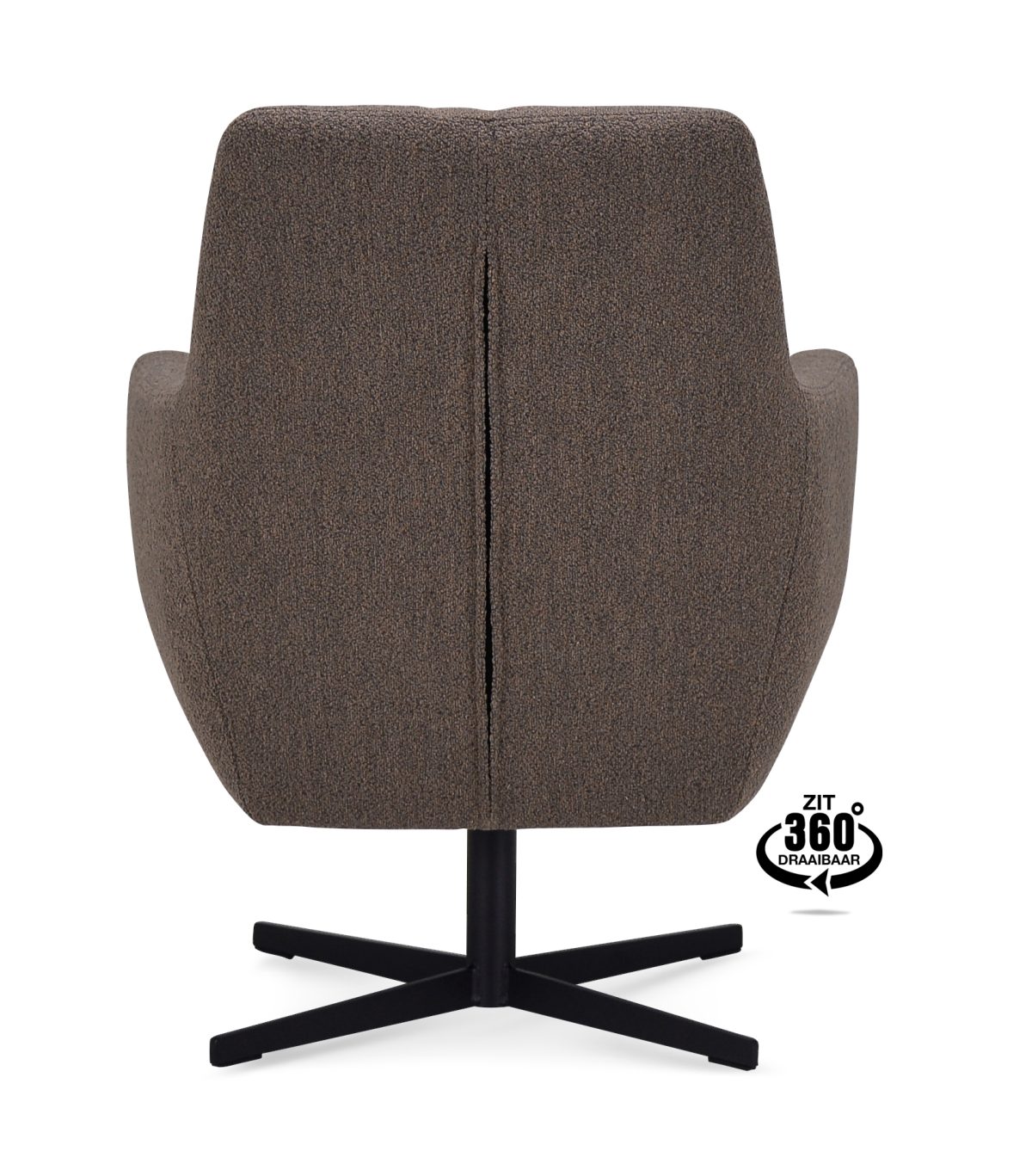 Lounge Chair Harbour Fabric Alpine Brown 15 Leg Black 360° Swivel - Afbeelding 5