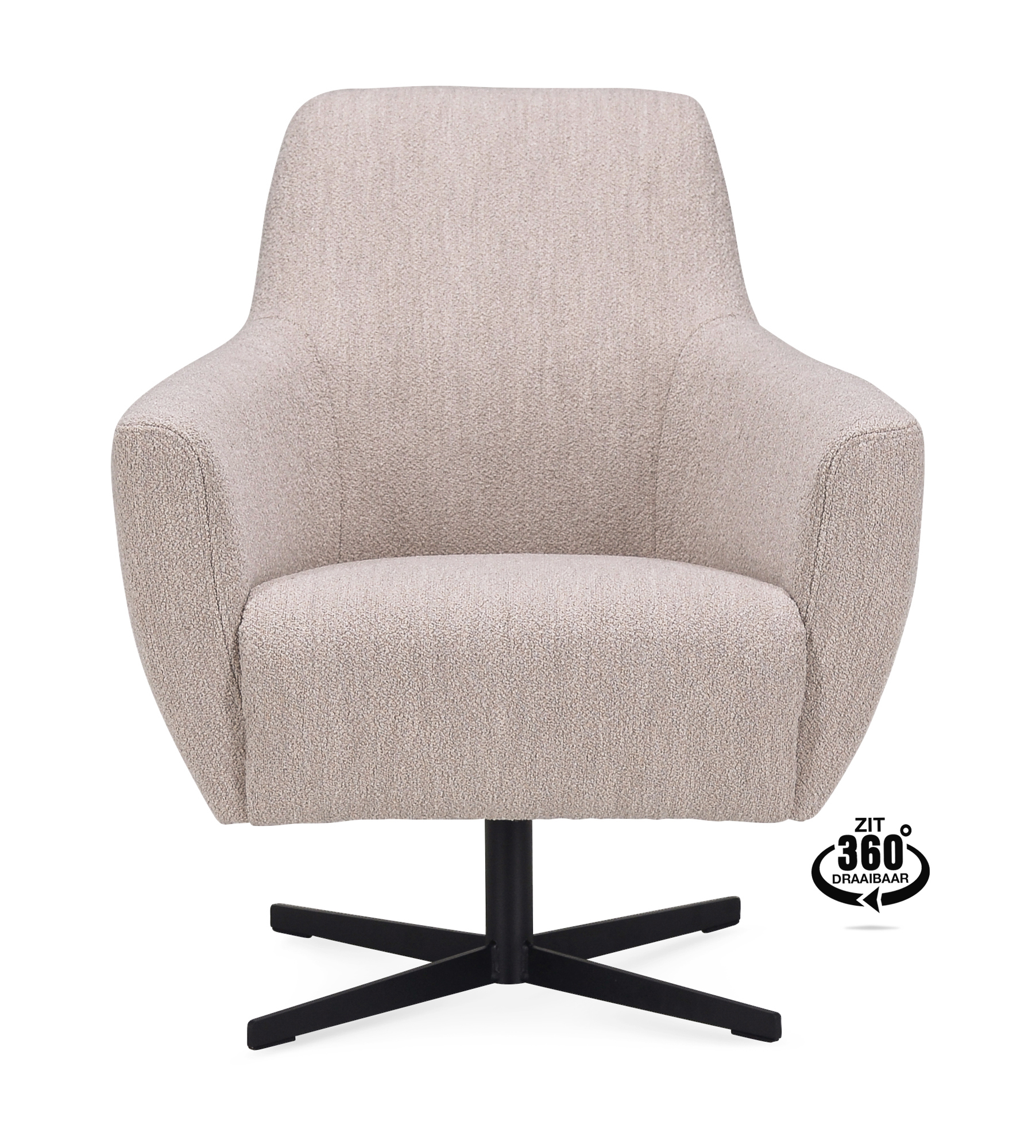 1401943-1.jpg Lounge Chair Harbour Fabric Alpine Natural 01 Leg Black 360° Swivel - Afbeelding 2