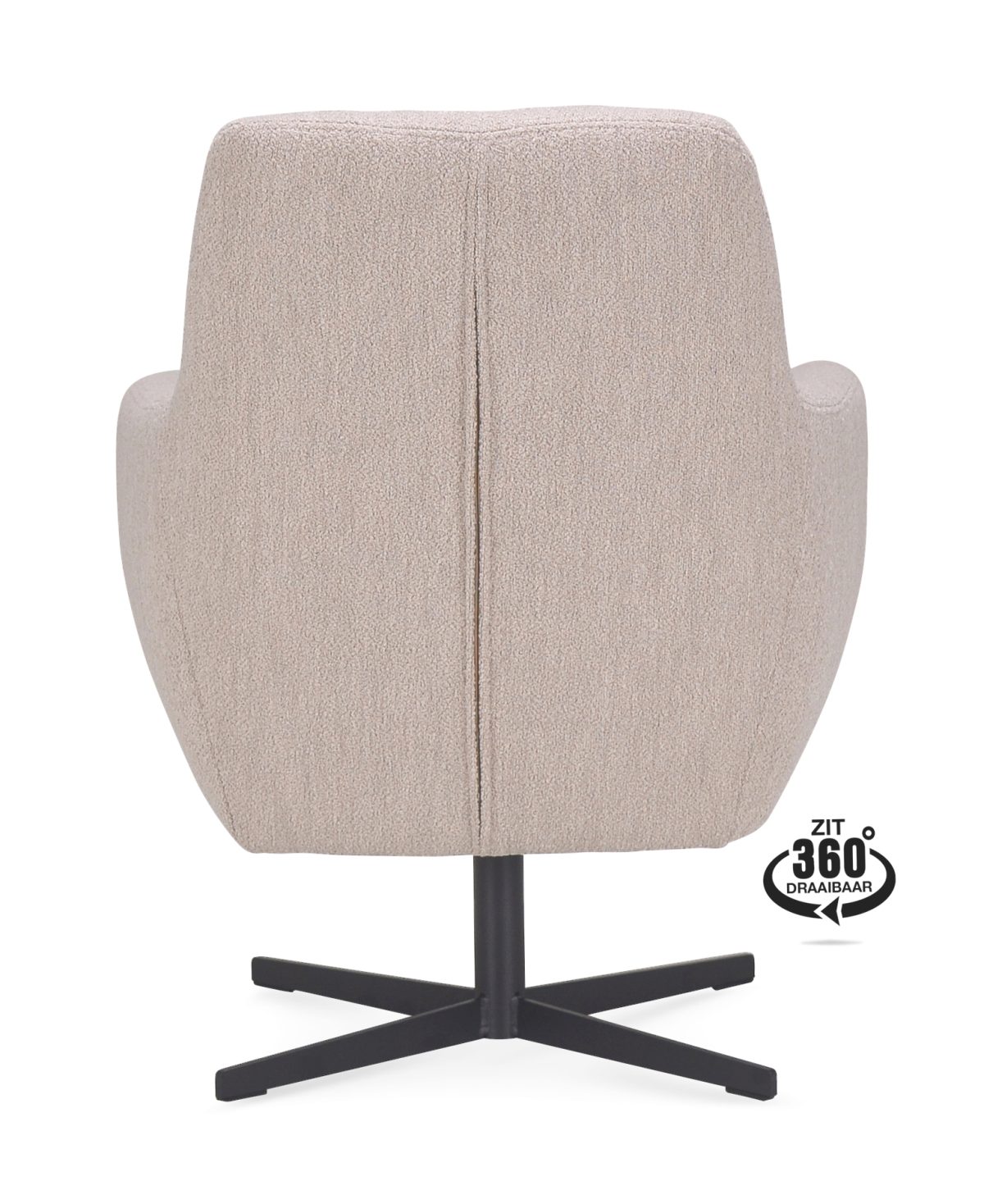 Lounge Chair Harbour Fabric Alpine Natural 01 Leg Black 360° Swivel - Afbeelding 5