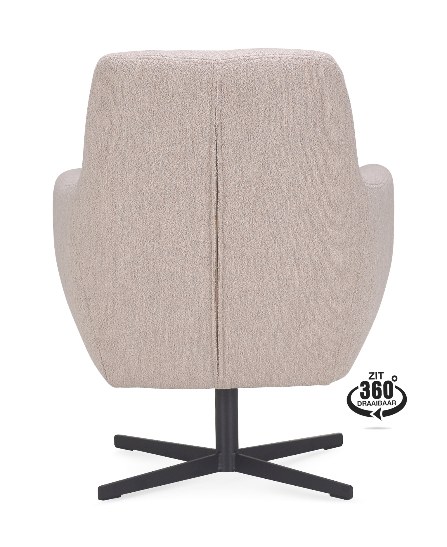 1401943-4.jpg Lounge Chair Harbour Fabric Alpine Natural 01 Leg Black 360° Swivel - Afbeelding 5